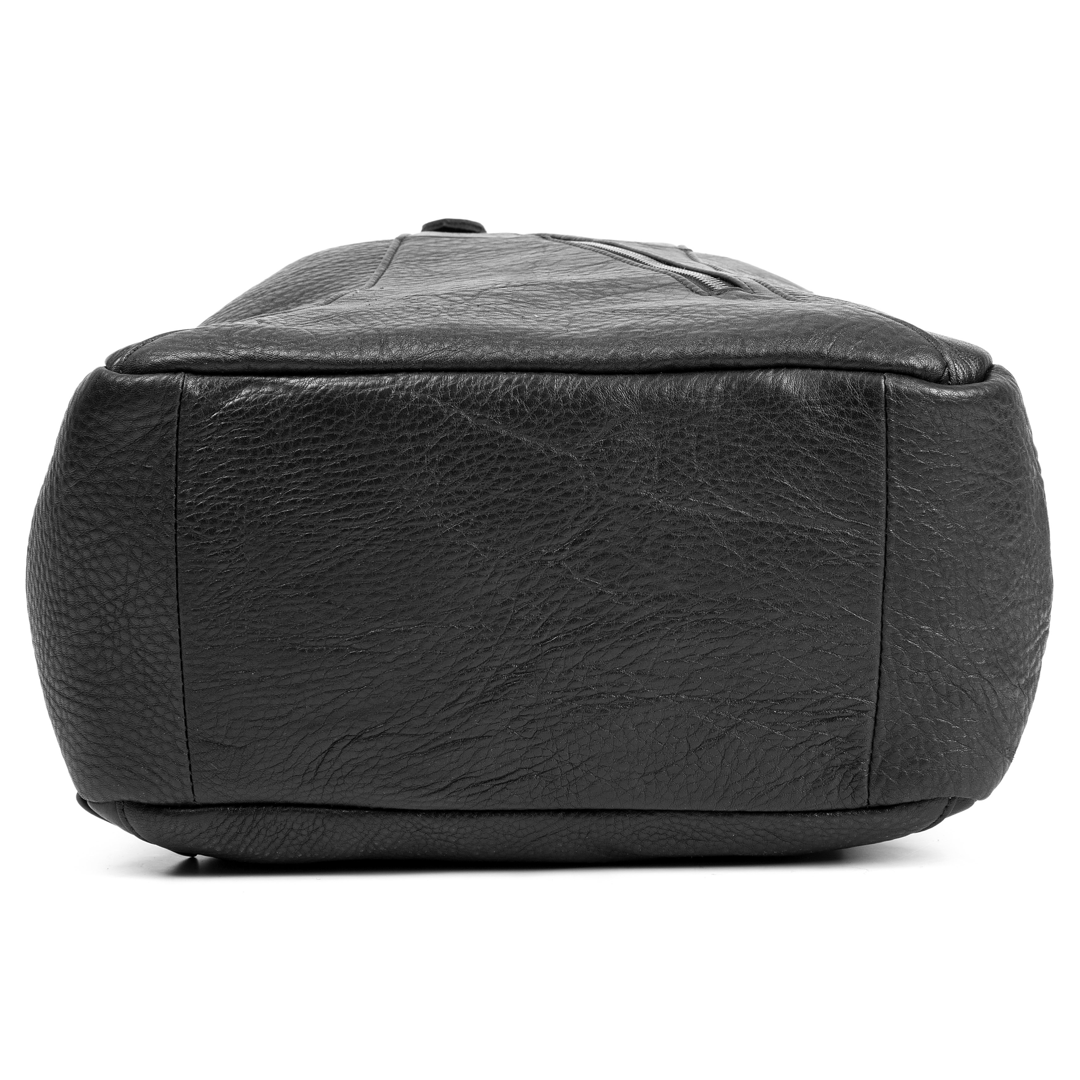 Eleganter Schwarzer Delton Lederrucksack - 8
