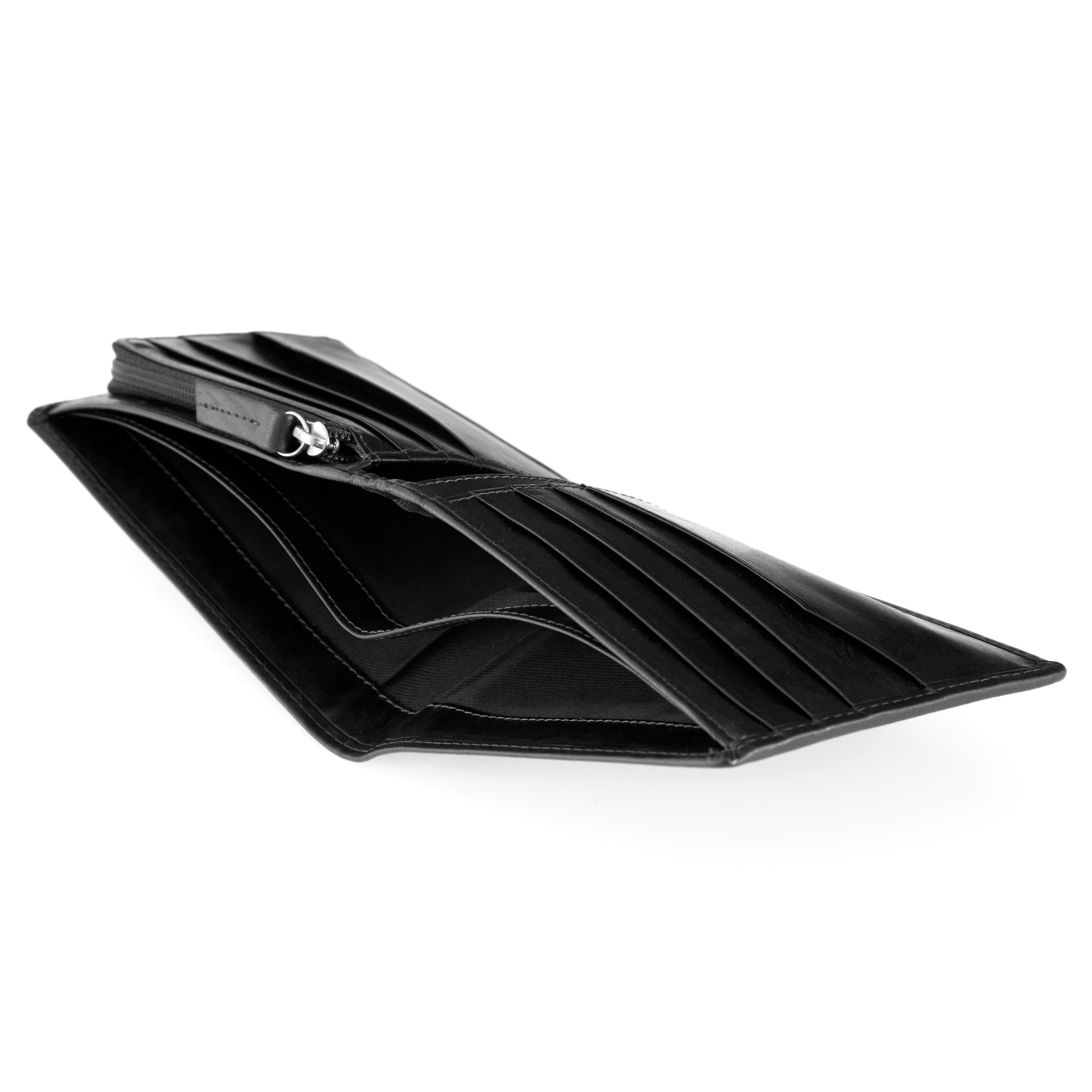 Black Inside Zip Jasper Leather Wallet - 6