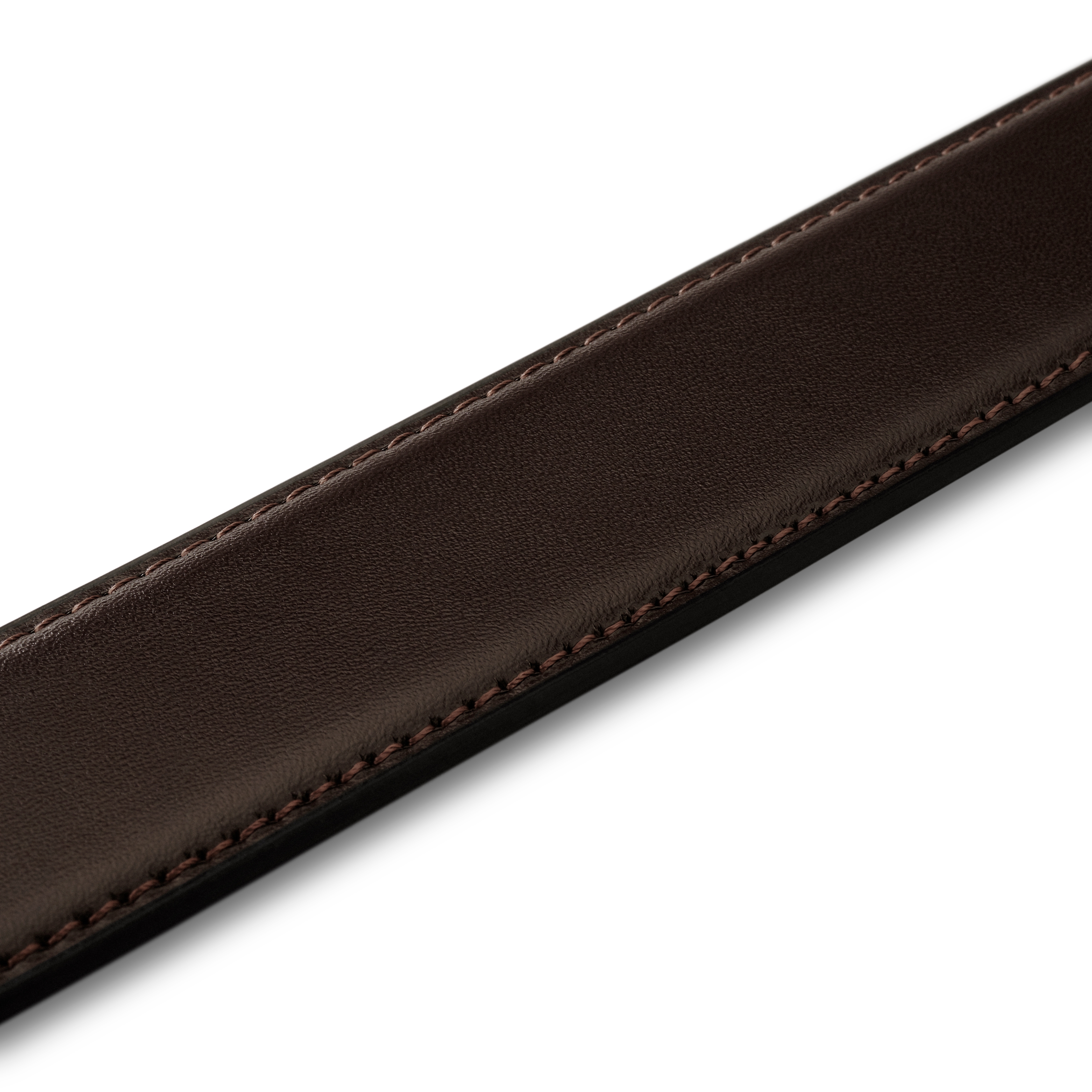 Dark Brown Auto-lock Faux Leather Belt - 5