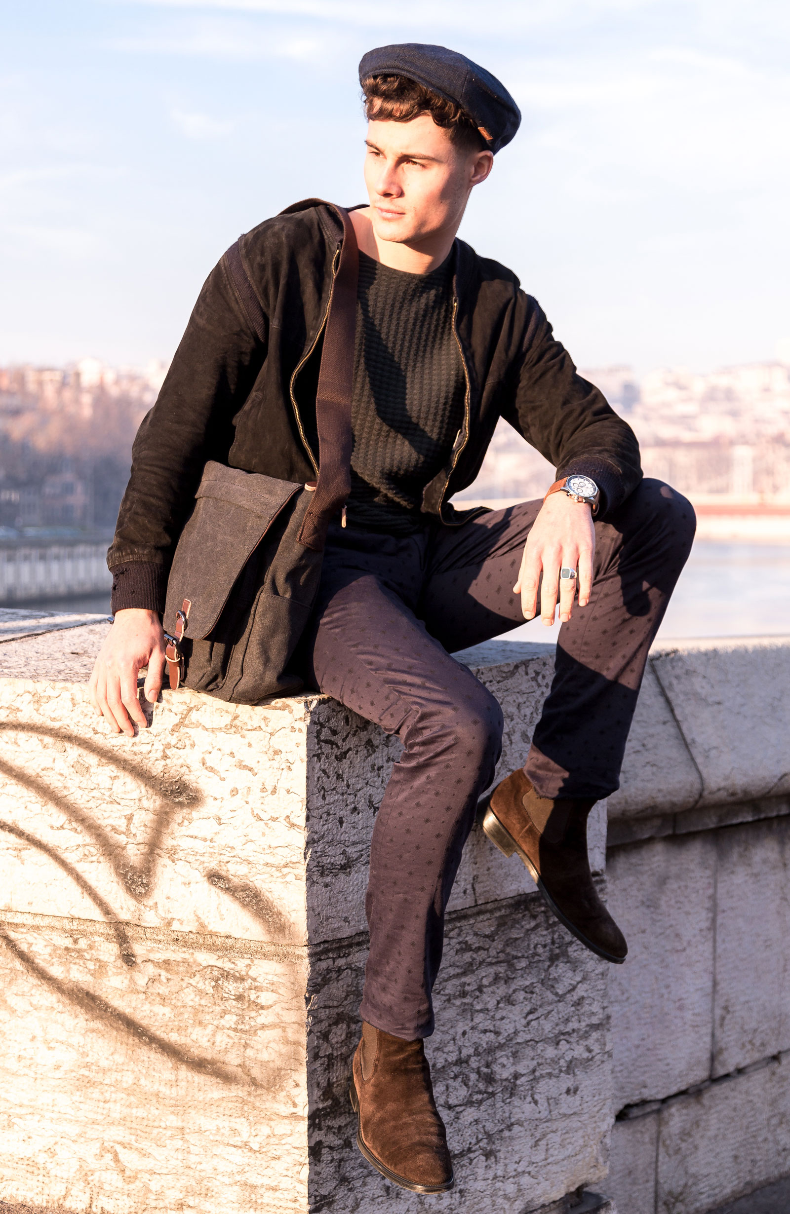 Blue Newsboy Cap - 6