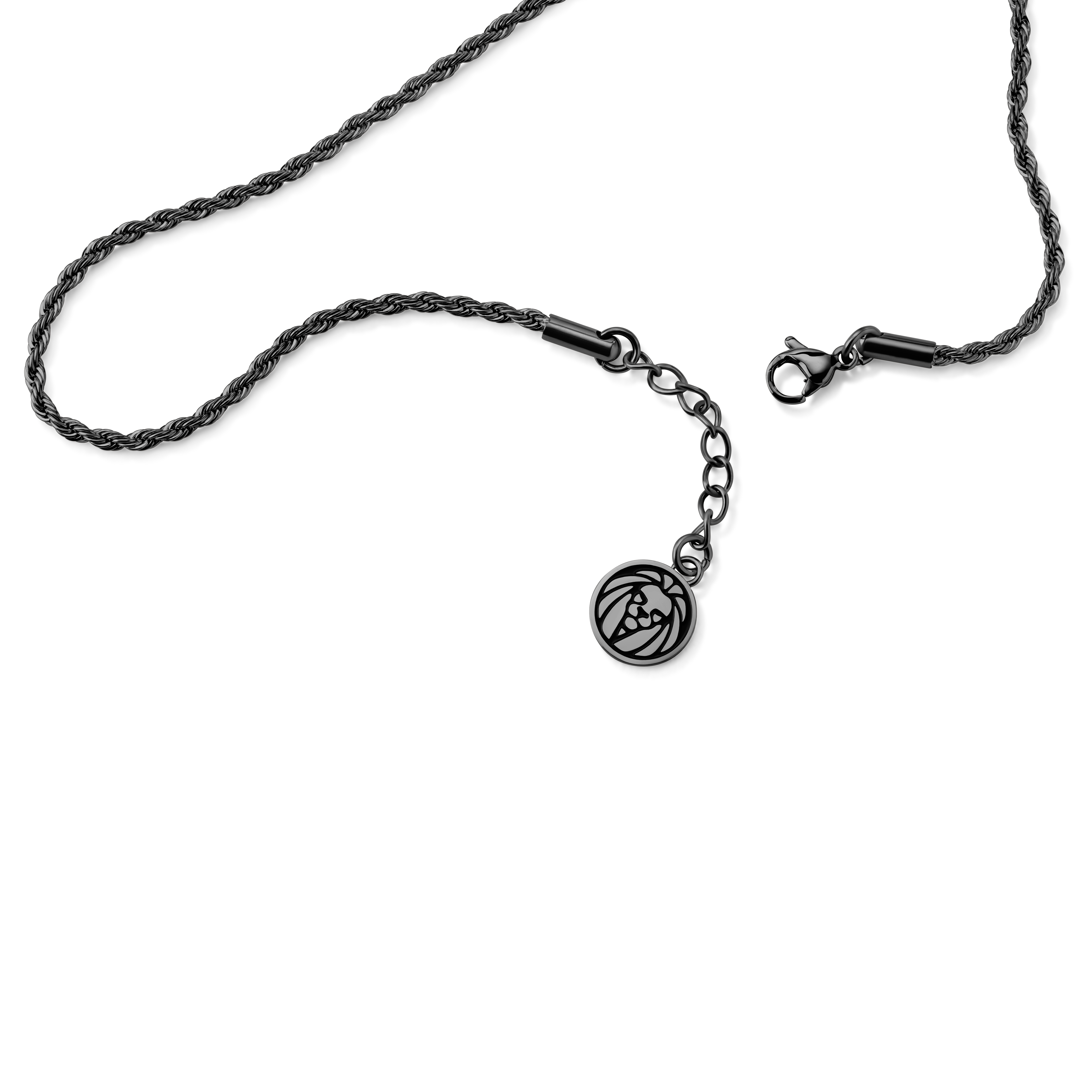 Svart Vristlänk med Cordellänkar i Rostfritt Stål - 3