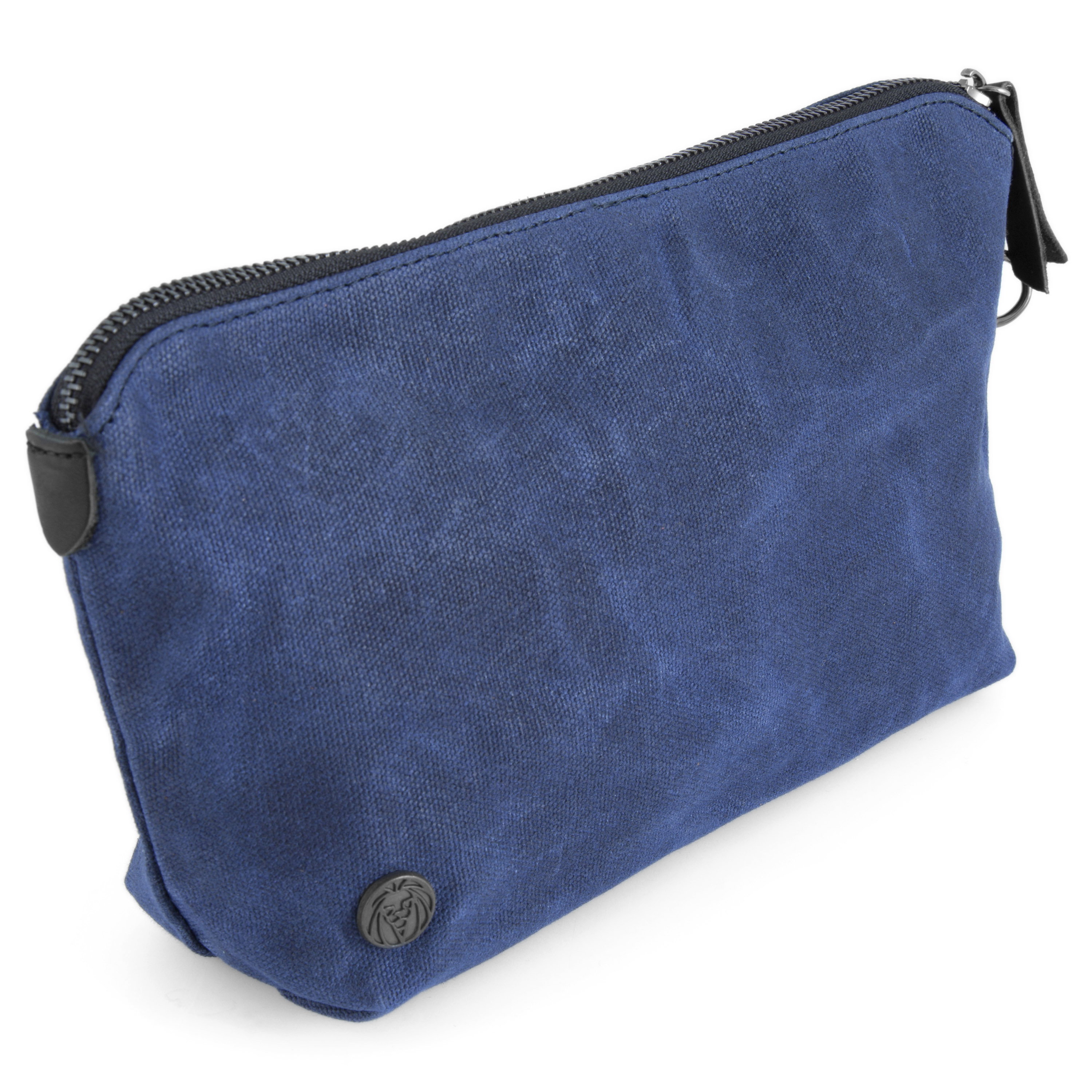 Navy Blue Drexel Waxed Canvas Washbag - 5