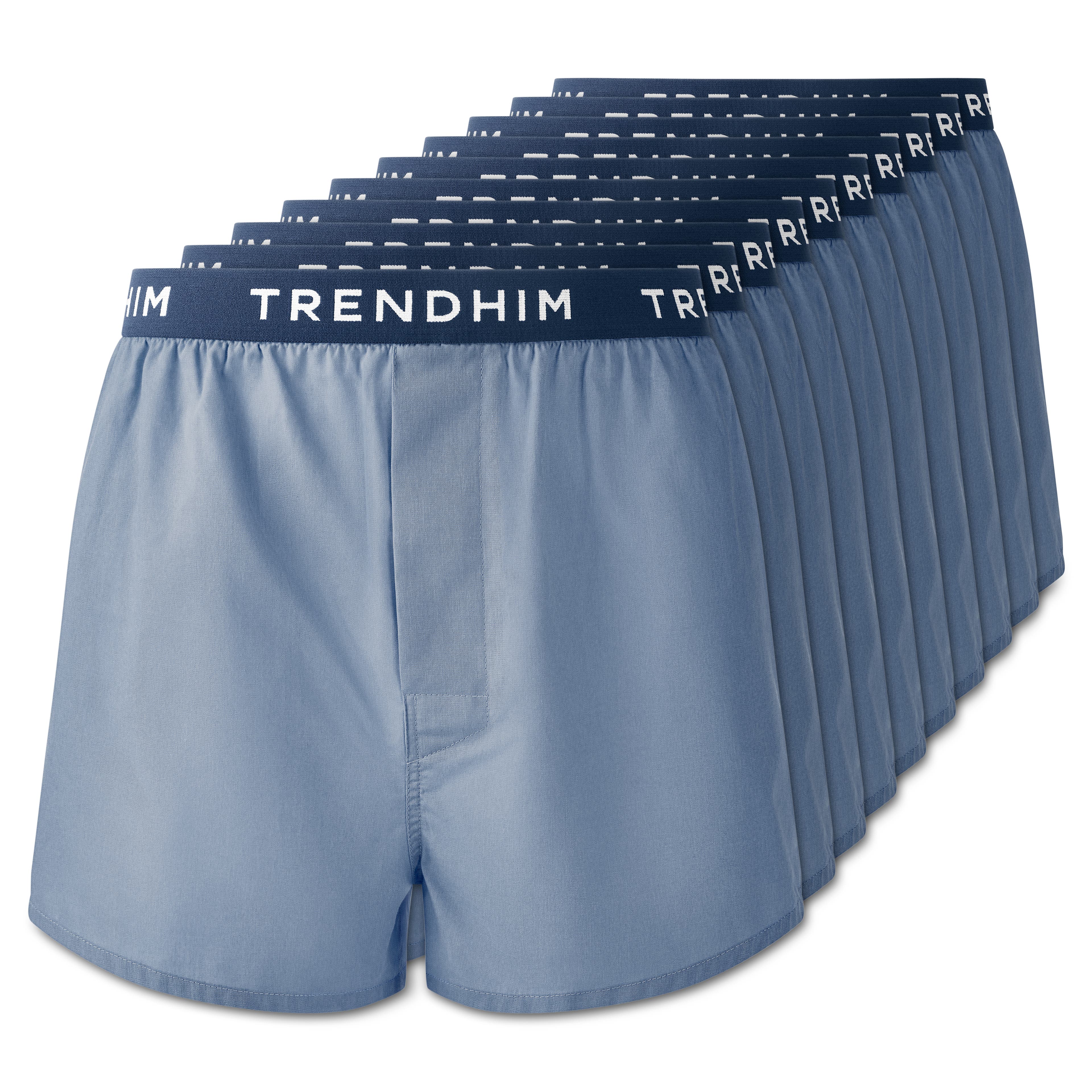 AirFeel | Boxers Largos Azul-claro e Azul-escuro em Algodão - Lote de 10 AirFeel | Boxers Largos Azul-claro e Azul-escuro em Algodão - Lote de 10