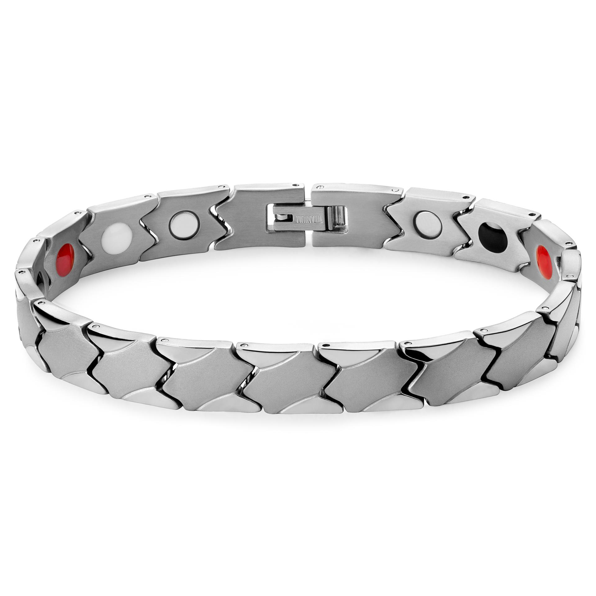 ARADOO Bracciale magnetico in acciaio al tanio con emate ARADOO Bracciale magnetico in acciaio al tanio con emate