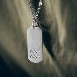 Collier zodiaque en acier argenté Le Verseau En stock! Lucleon