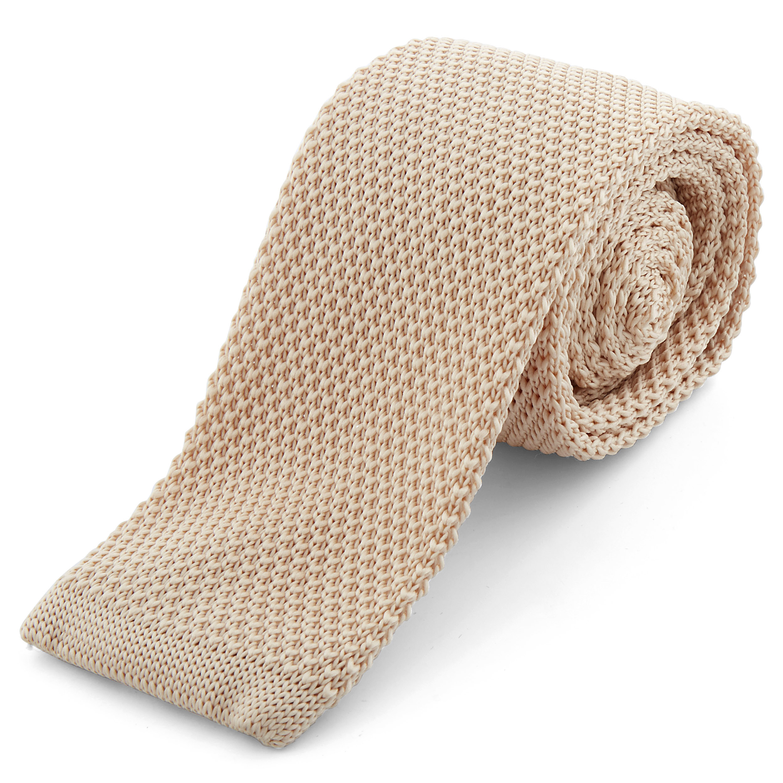 Corbata de punto beis - 1