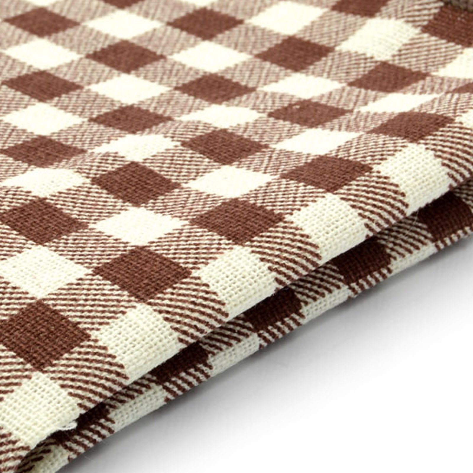 Brązowo-biała poszetka w kratkę - 2