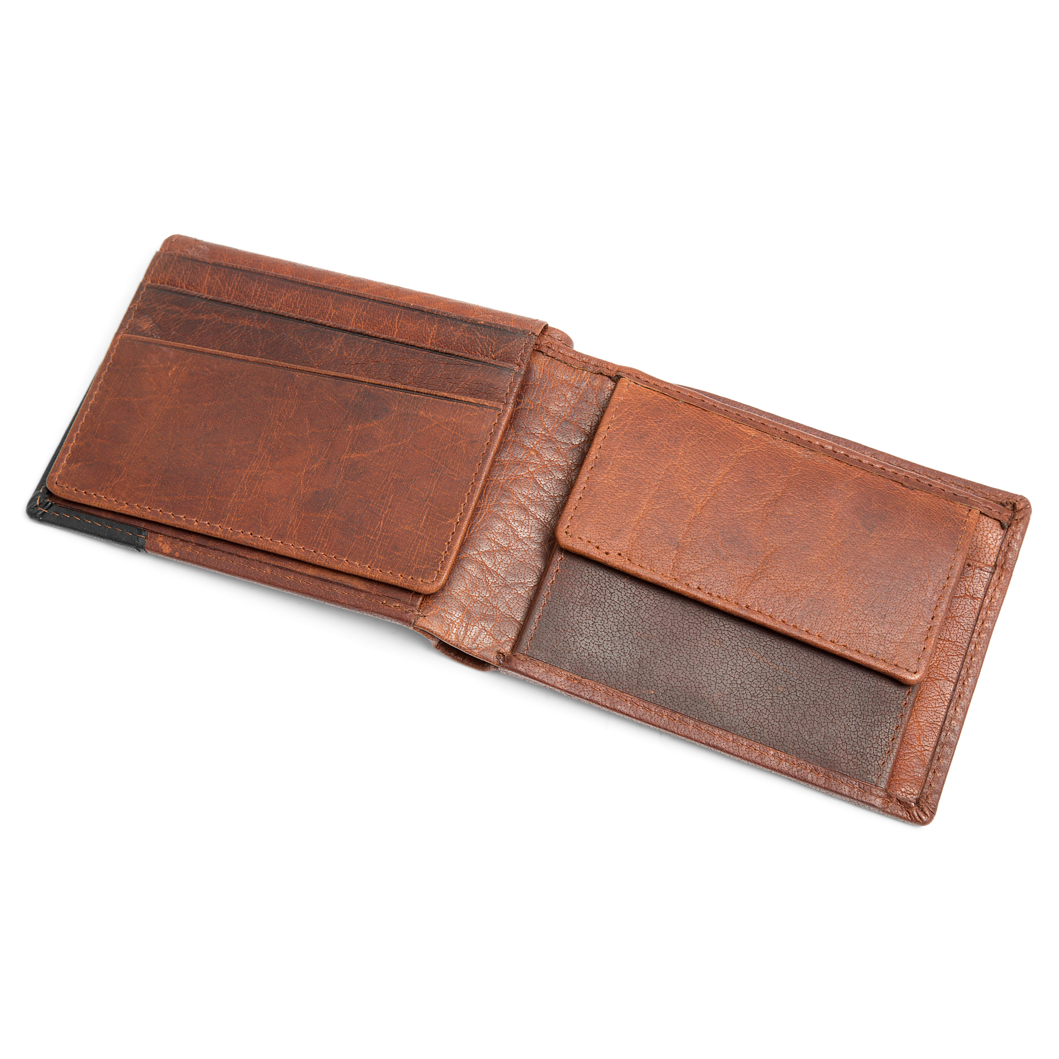 Montreal Dotty Tan & Black RFID Leather Wallet - 5