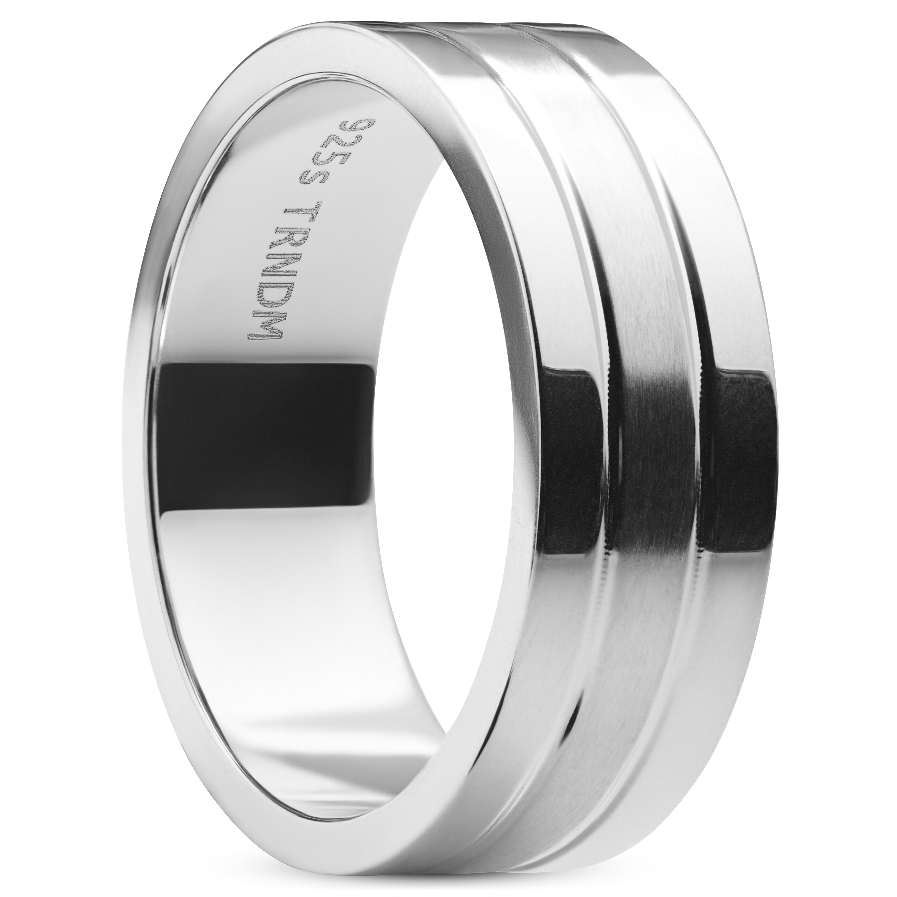 Classic Grooved Polished Stainless Steel Ring