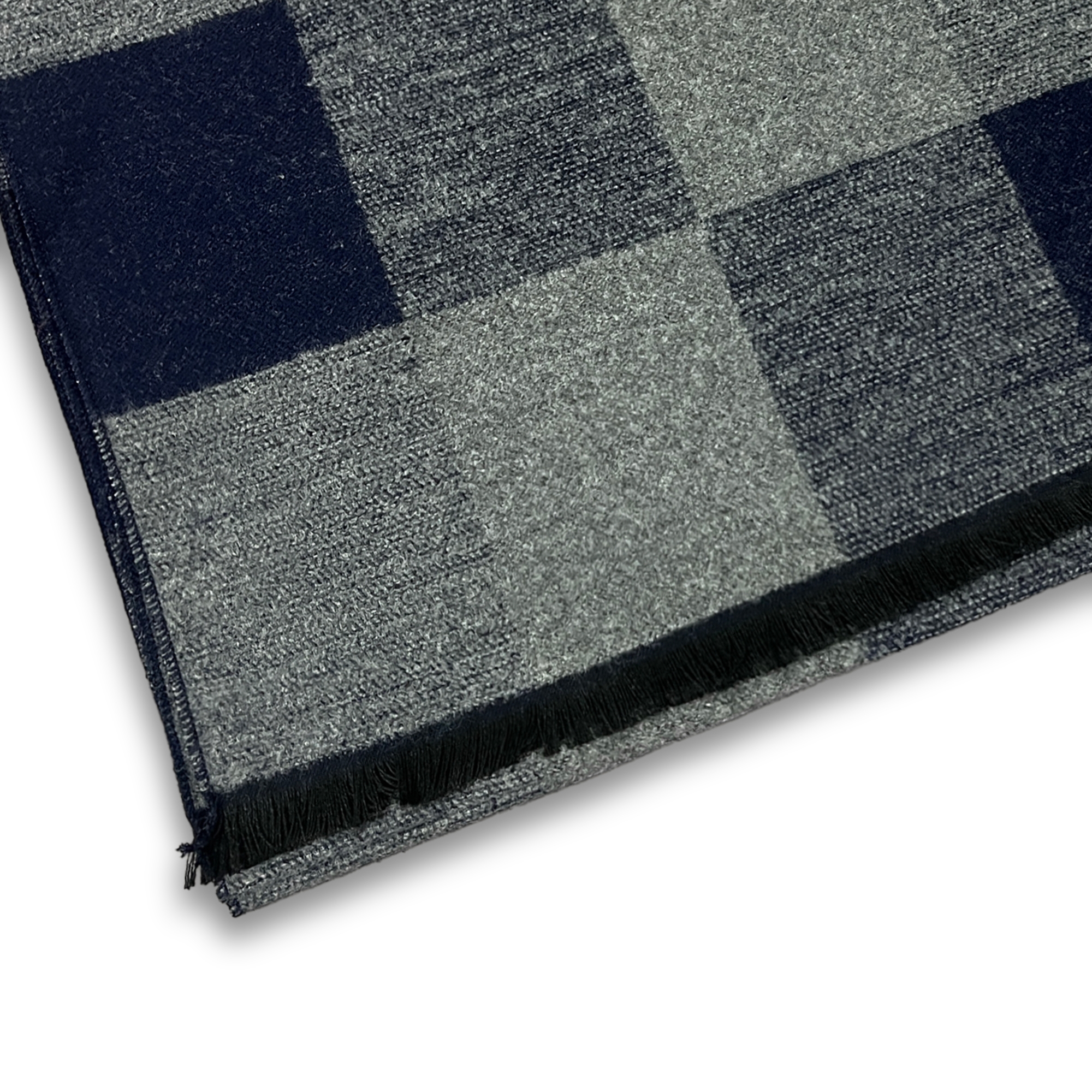 Metro | Grå & Navy Ternet Elegant Tørklæde - 2