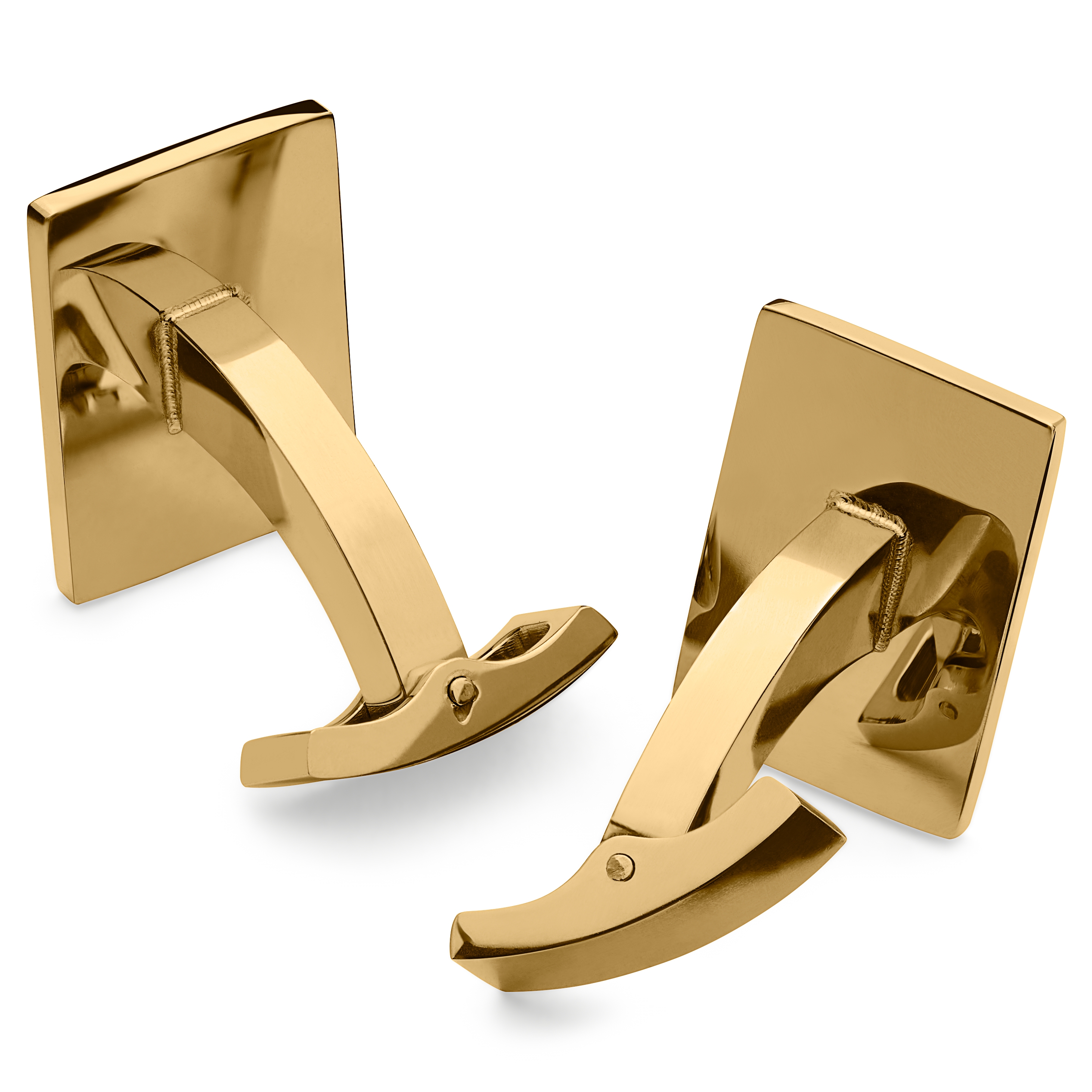 Ace | Goudkleurige Ruiten en Harten Manchetknopen met Walvisstaartsluiting - 4