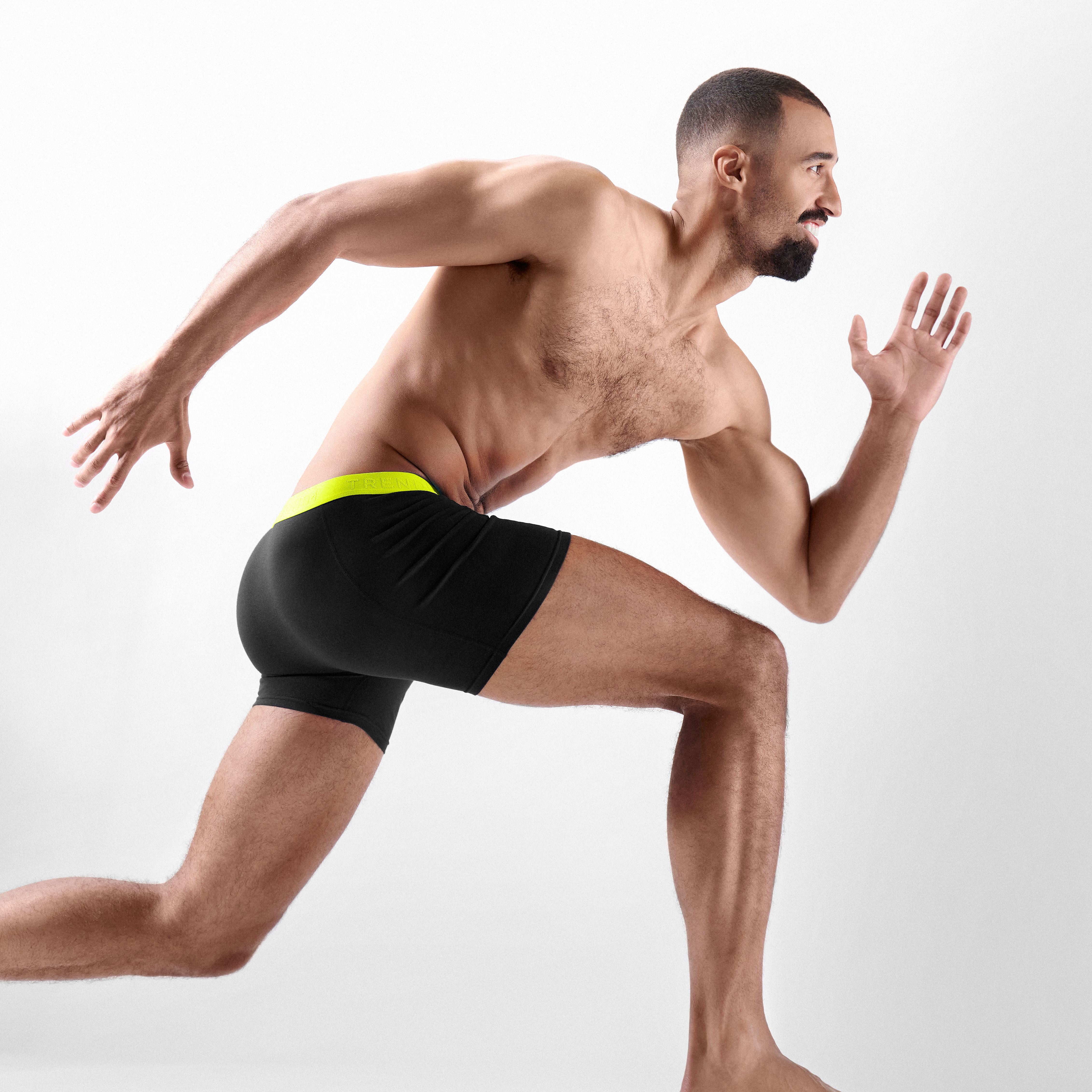 S - FlexFeel | 10-pak czarnych bawełnianych bokserek z neonowo-żółtym paskiem - 5