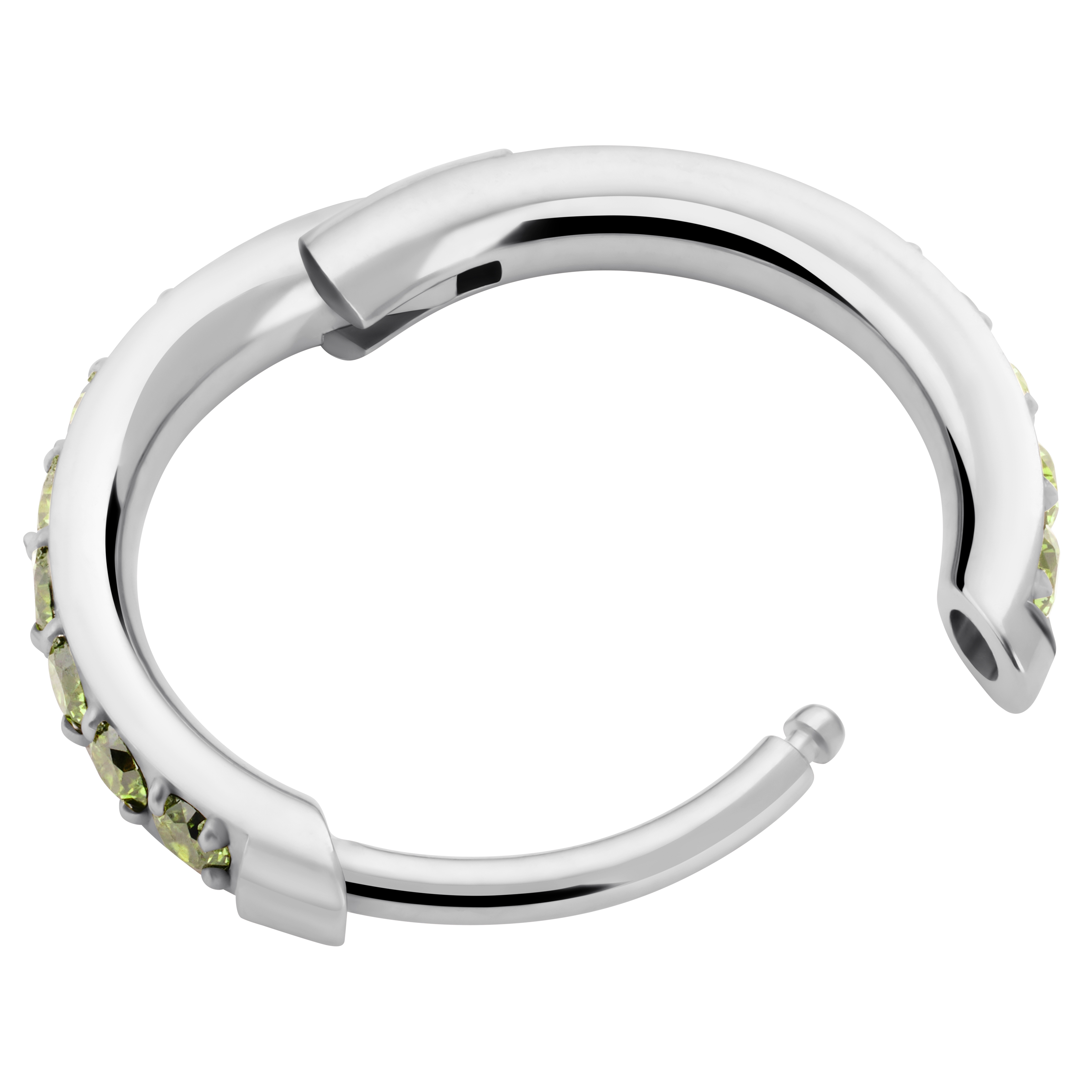 Aura | 10 mm Titanium Peridotgrøn Zirkonia Hoop Ørering  - 2