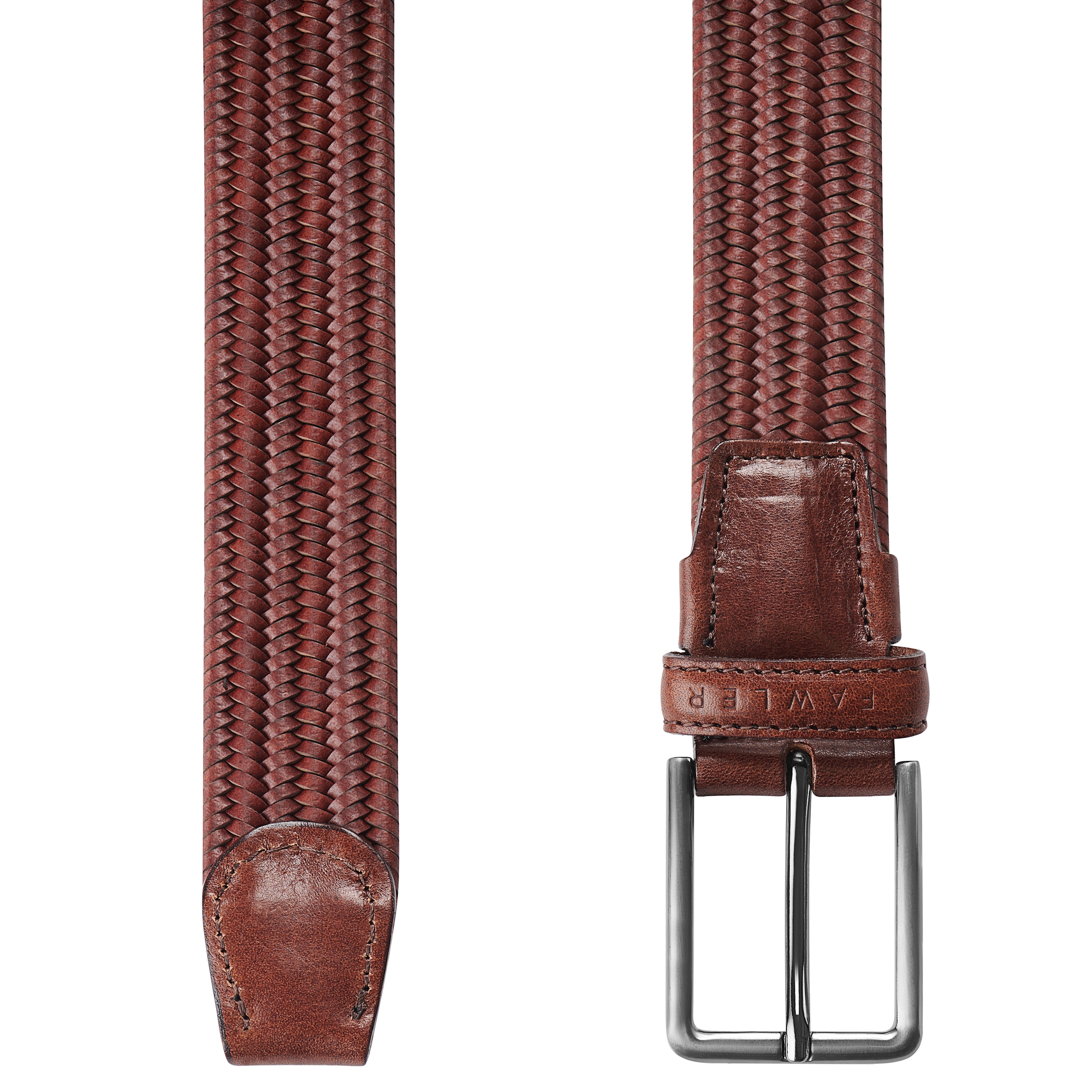 Black Braided Italian Full-grain Leather Belt