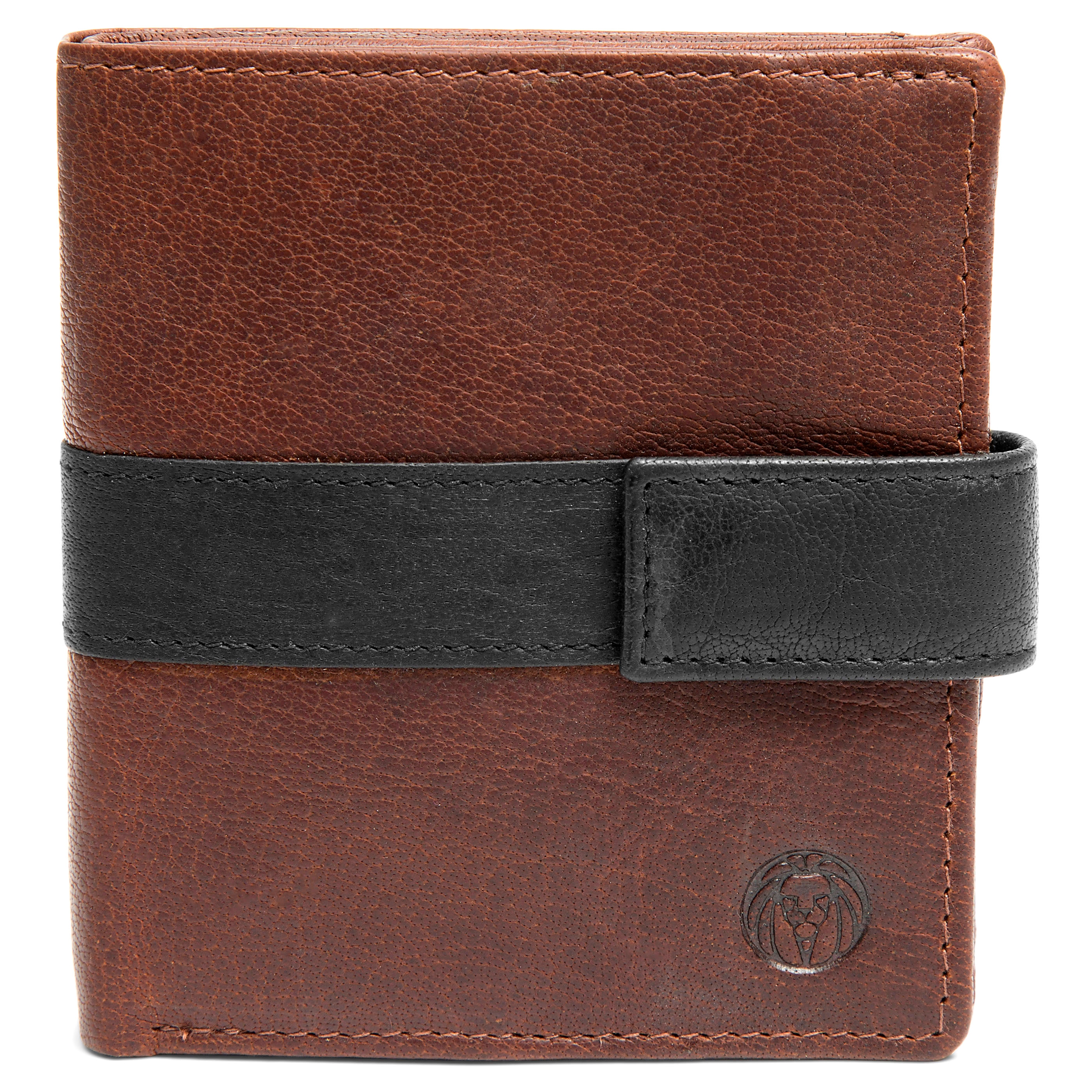 Montreal Vertical Tan & Black RFID Leather Wallet - 3