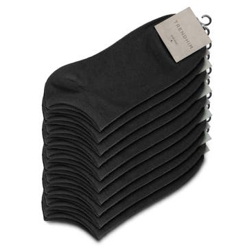 Sokkenbundel | Bundel met 10 Paar Zwarte Enkelsokken