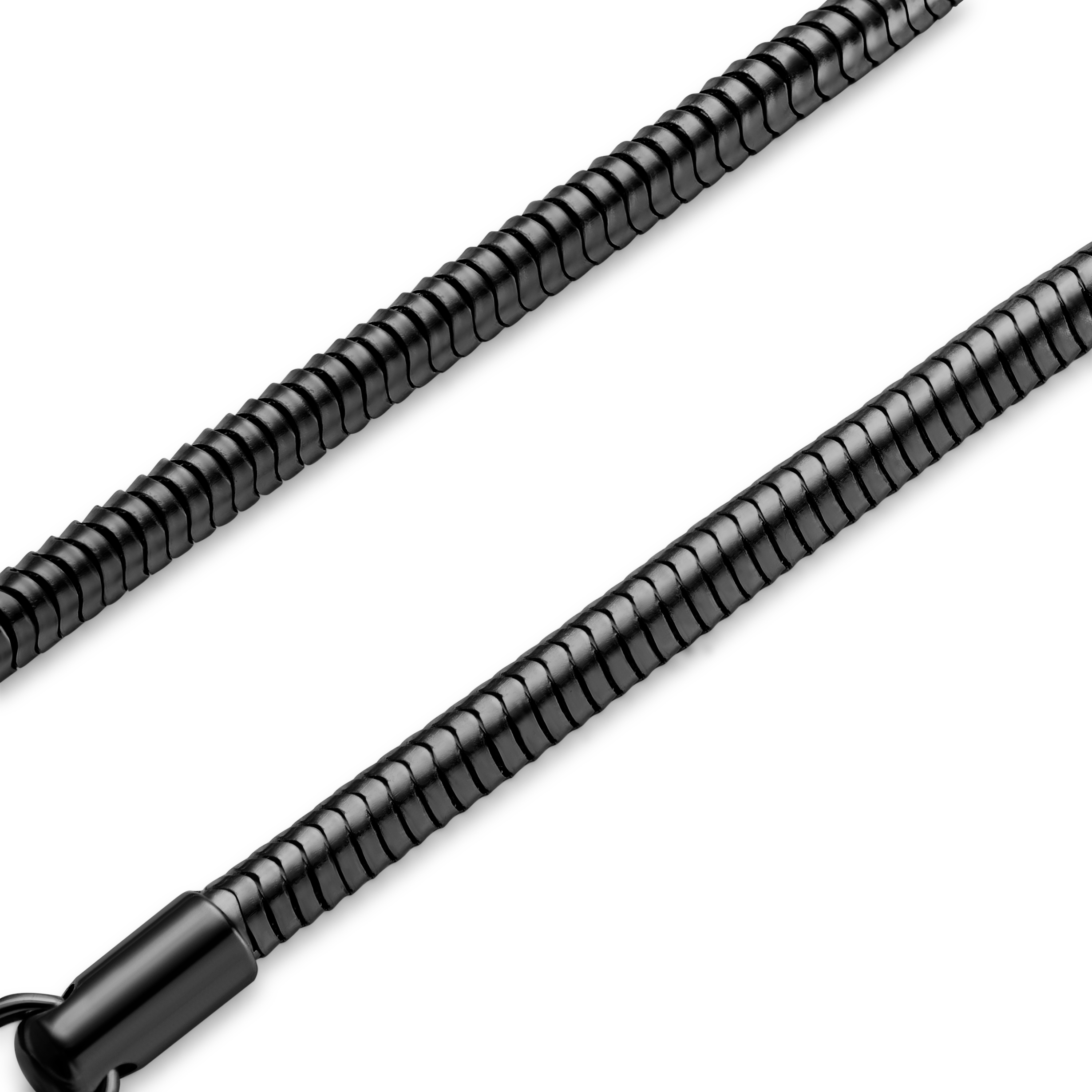 Essentials | 3 mm Gunmetal Black Snake Chain Bracelet - 4