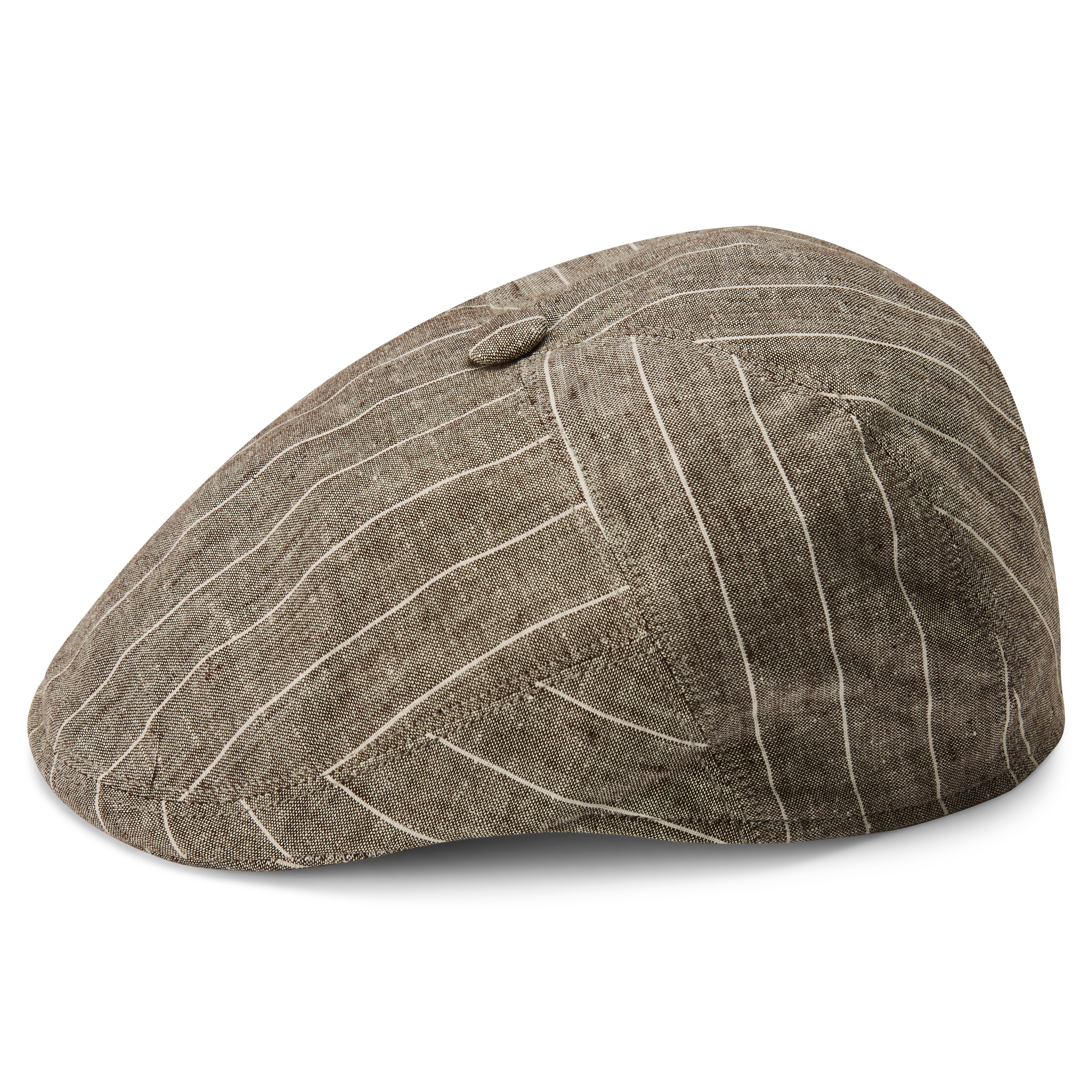 Casquette plate à rayures marron et blanc Marco Moda - 2