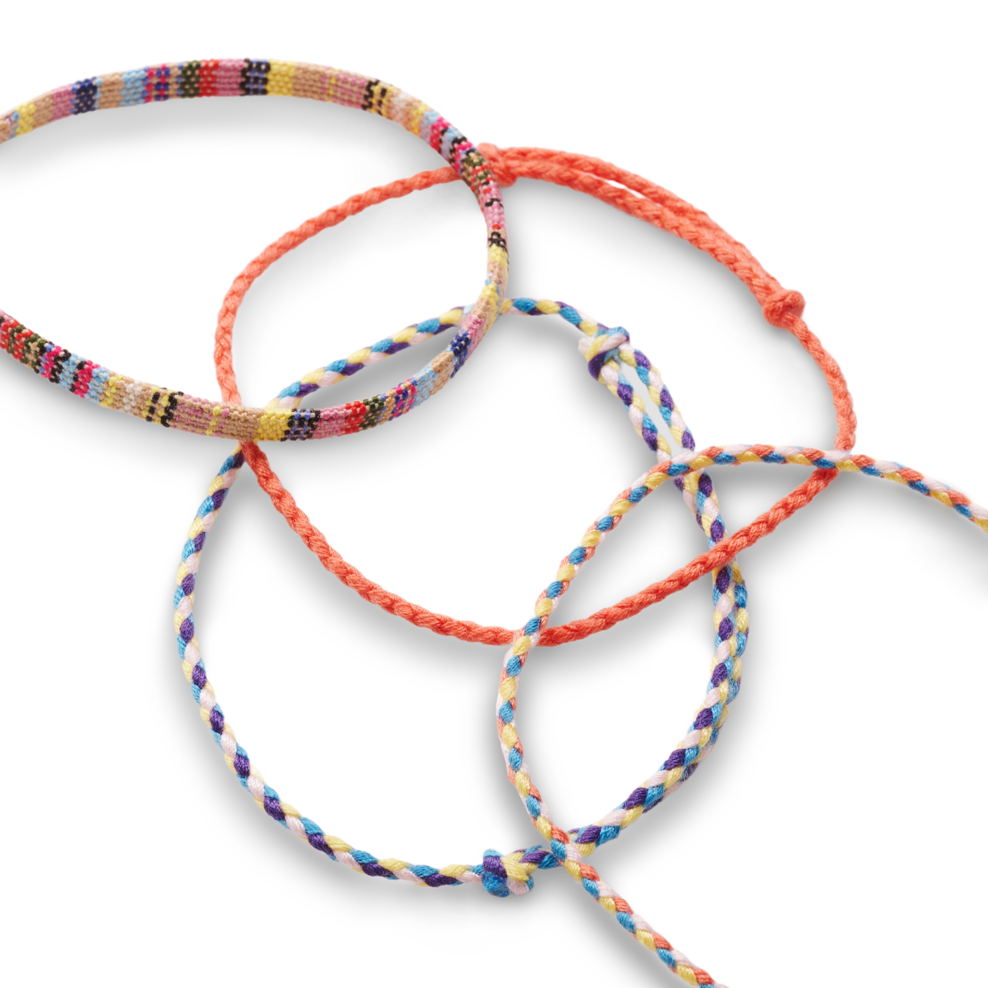 Krāsaina tekstila sērfotāju rokassprādze oranžā krāsā - 5