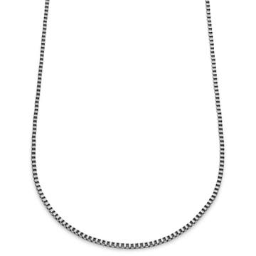 Essentials | 3 mm Silver-Tone Square Box Chain Necklace