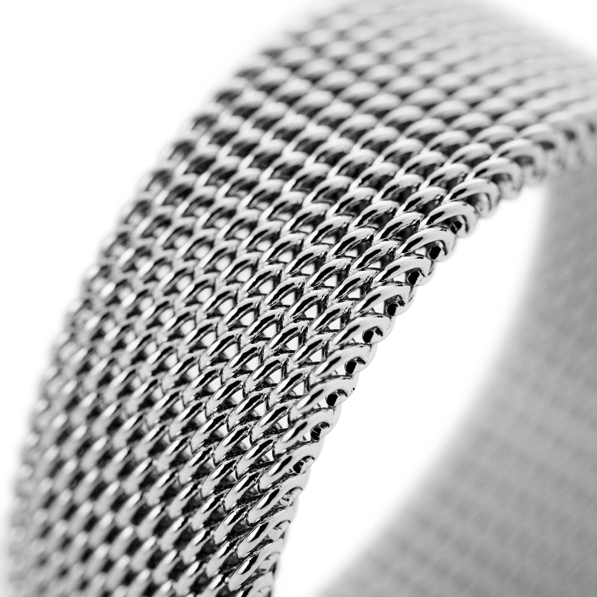 Sentio Rings Sentio | Silver-Tone Stainless Steel Flexible Mesh Ring | In stock ...