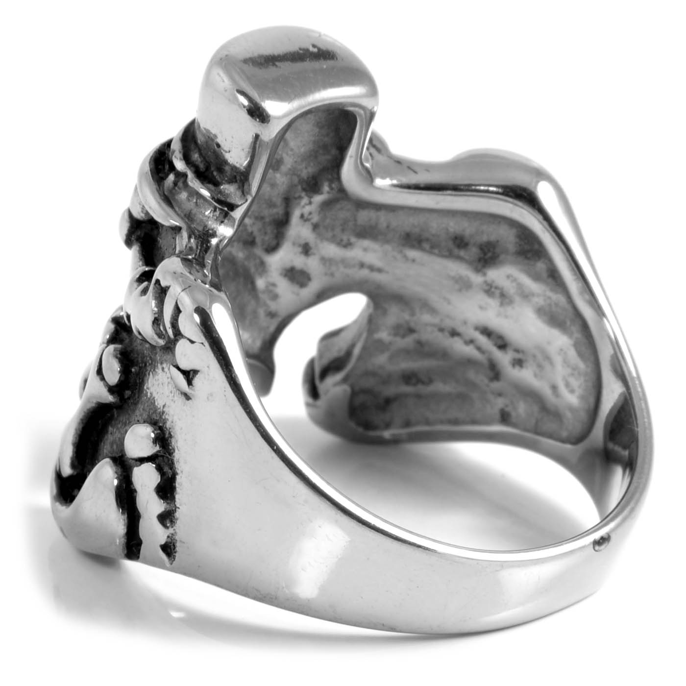 Bague en acier Tête de mort joker - 2