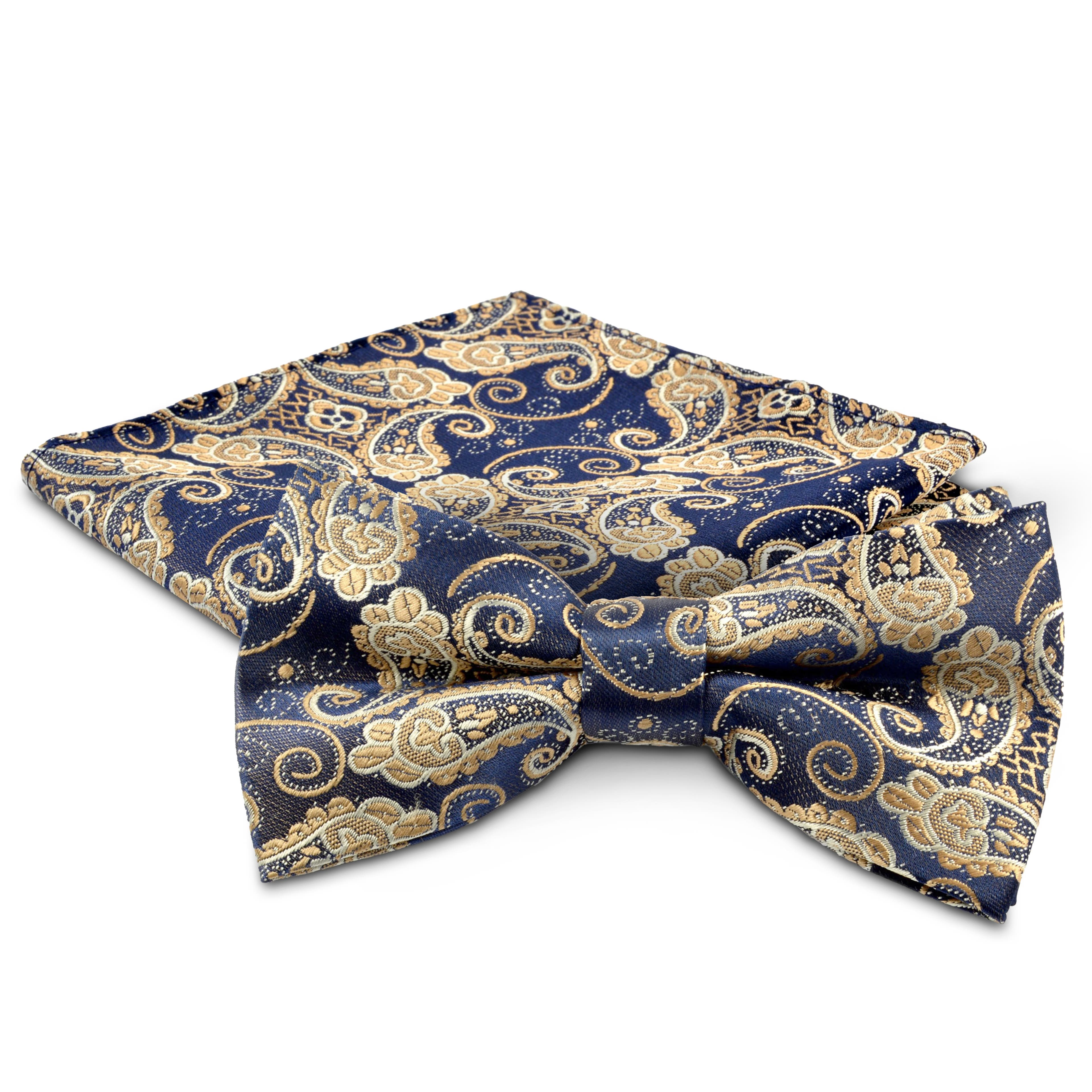 Paisley Pre-Tied Bow Tie and Pocket Square Set
