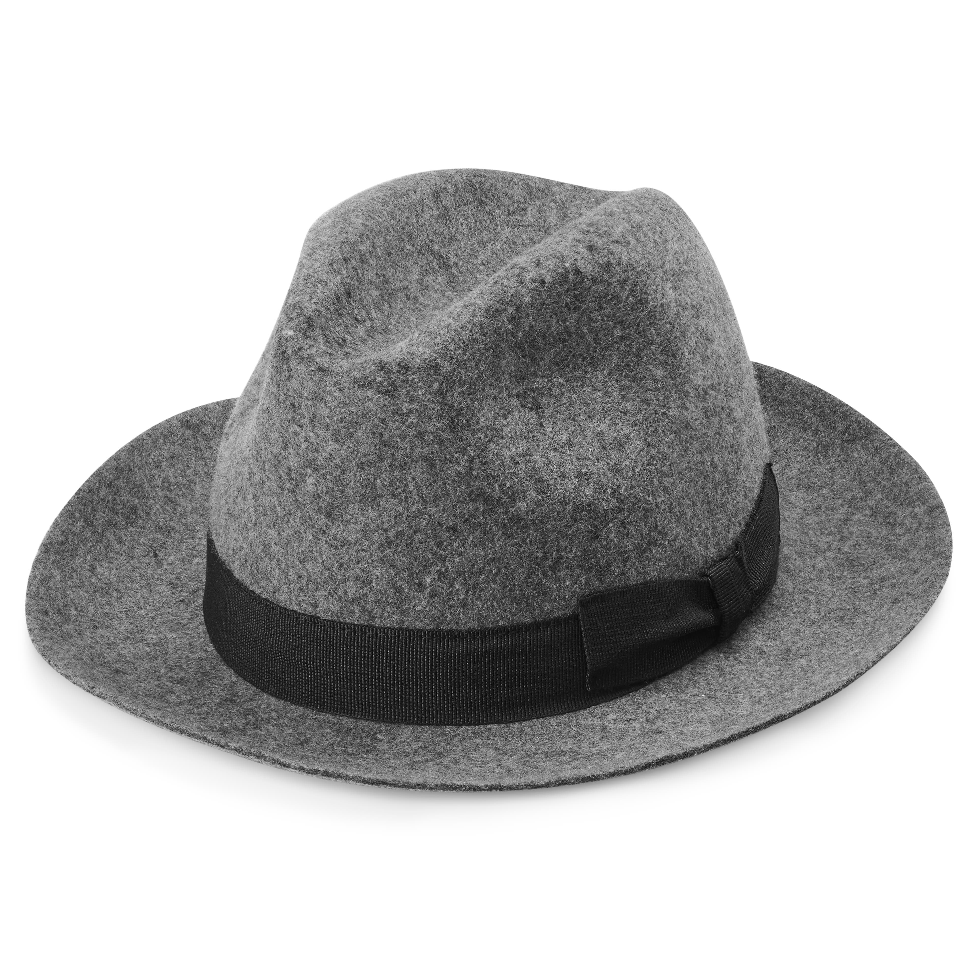 Pălărie Fedora Filippo Moda gri cu margini nefinisate