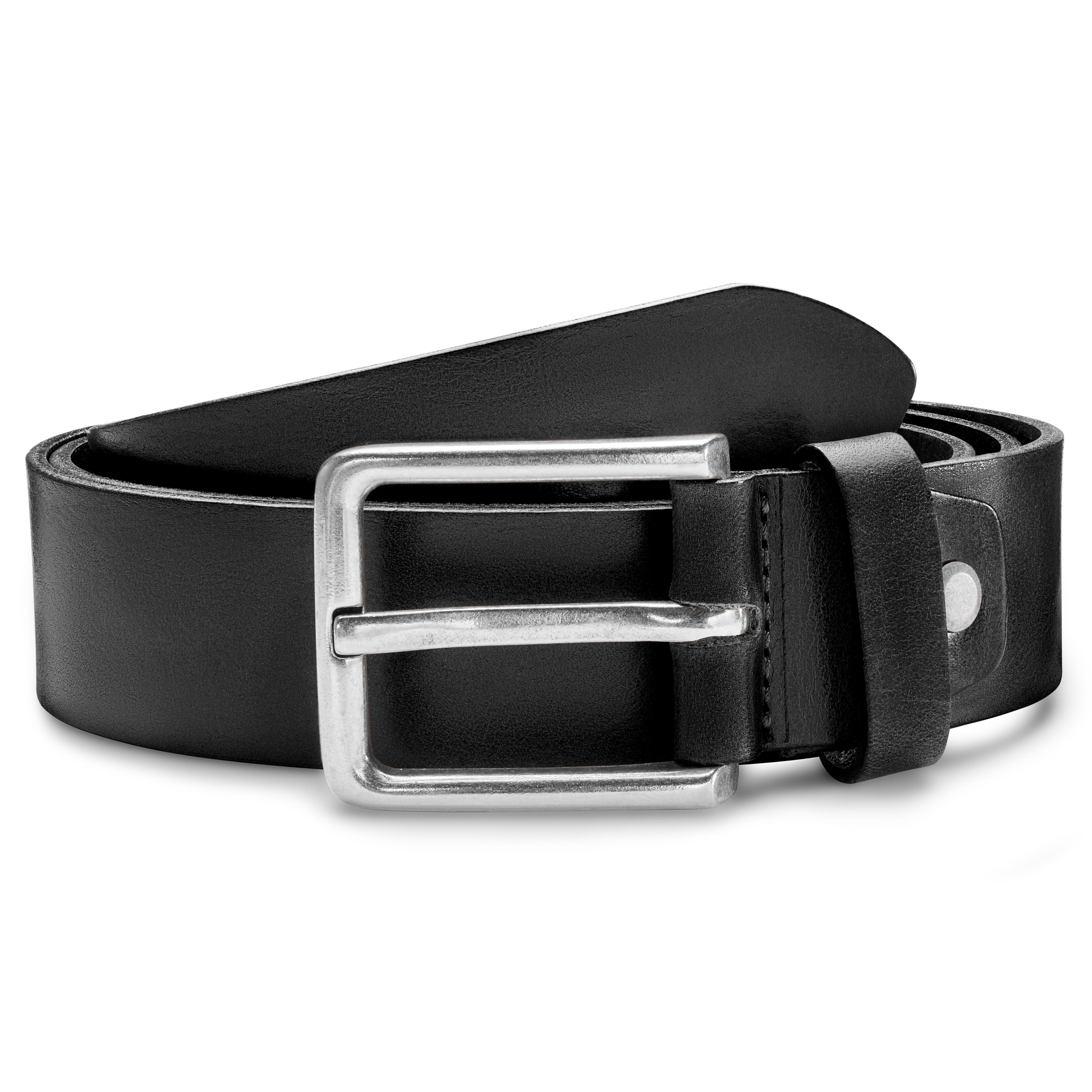 Vincio | Black Full Grain Leather Belt