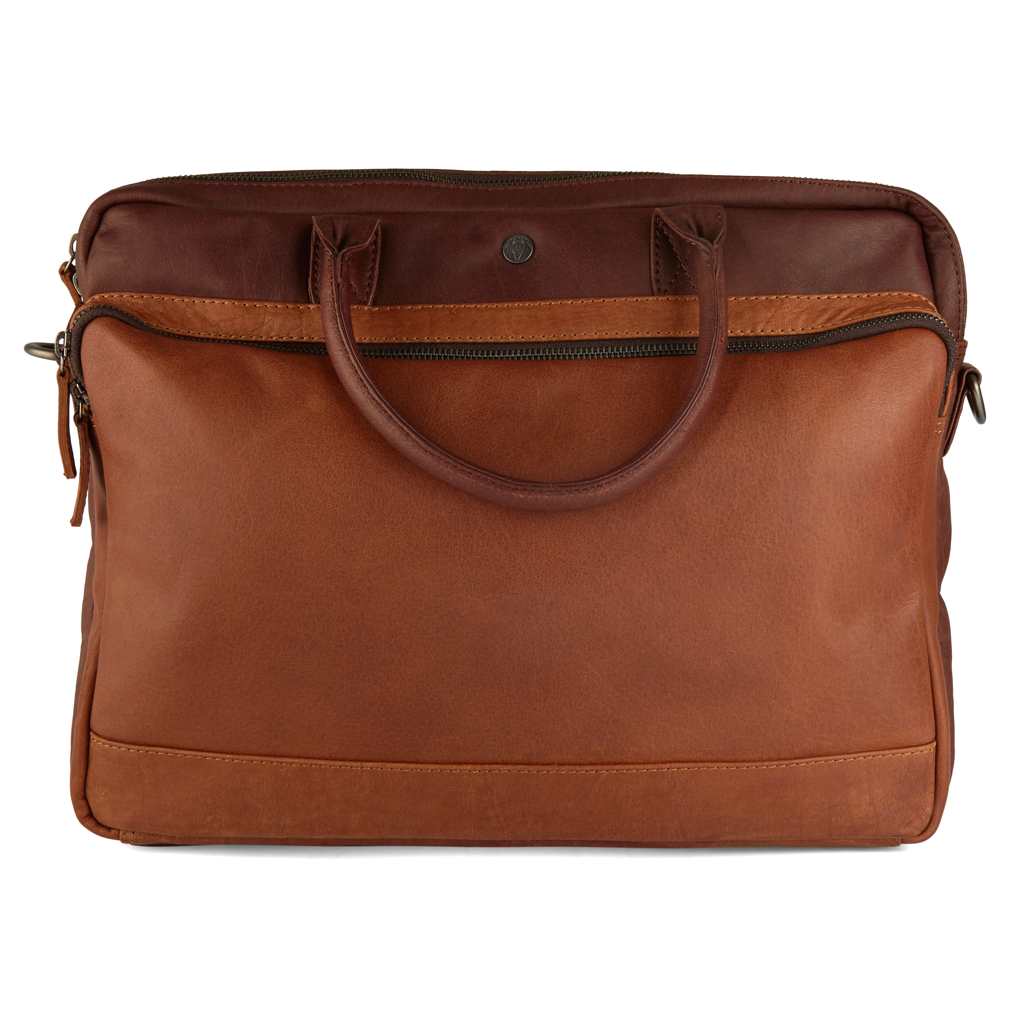 Oxford Brun & Ljusbrun Datorväska i Läder - 2