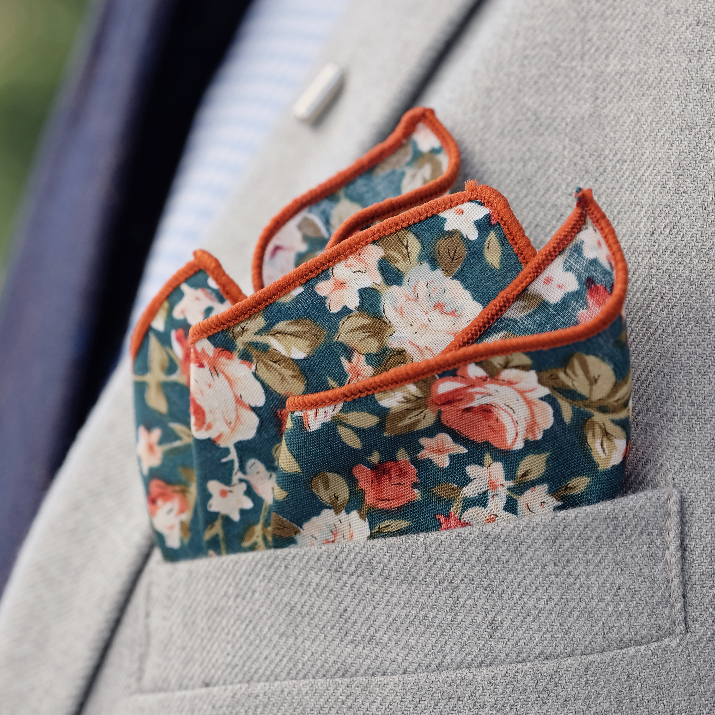 Turkoosi kukallinen taskuliina - 3