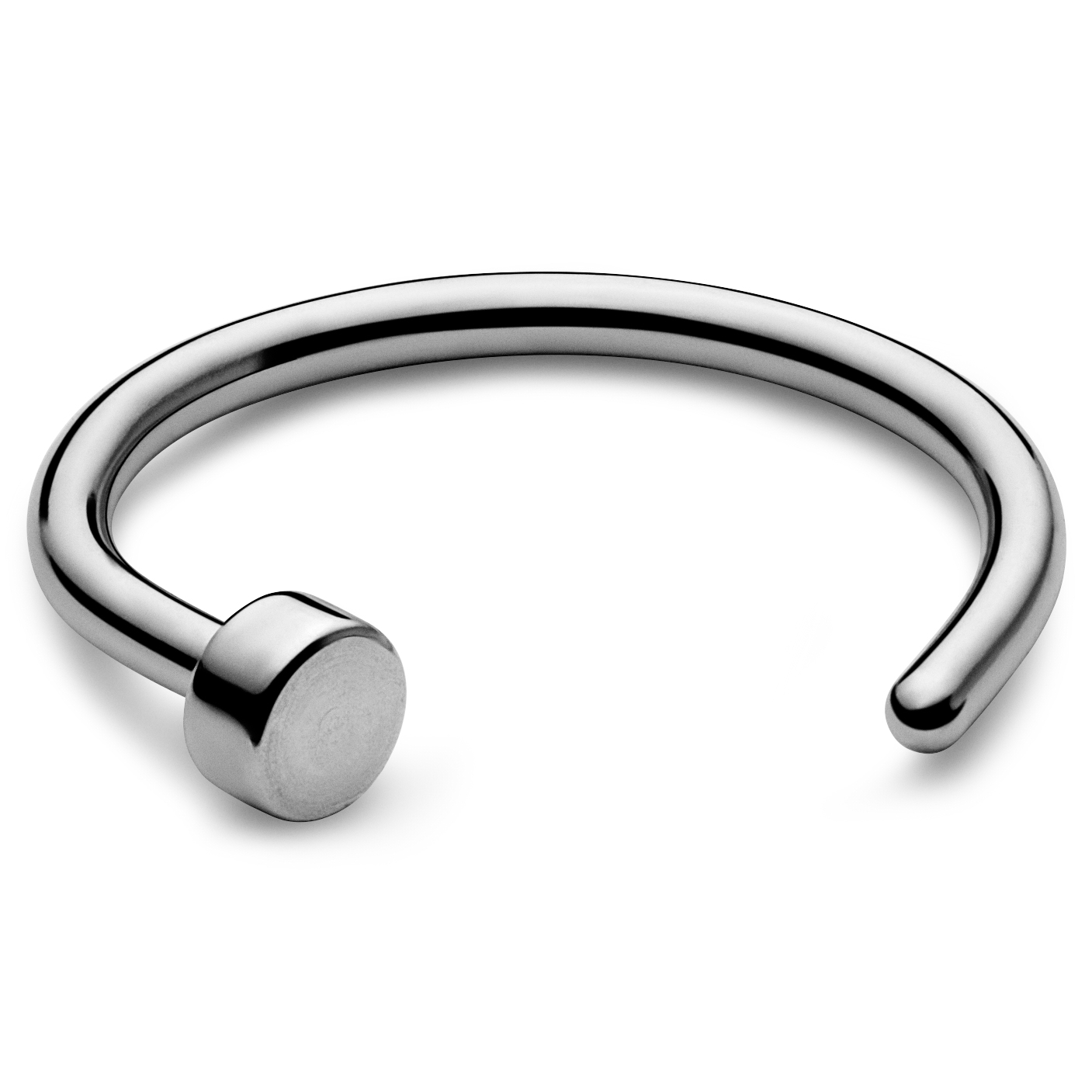 8 mm Open Silver-Tone Surgical Steel Nose Ring - 2