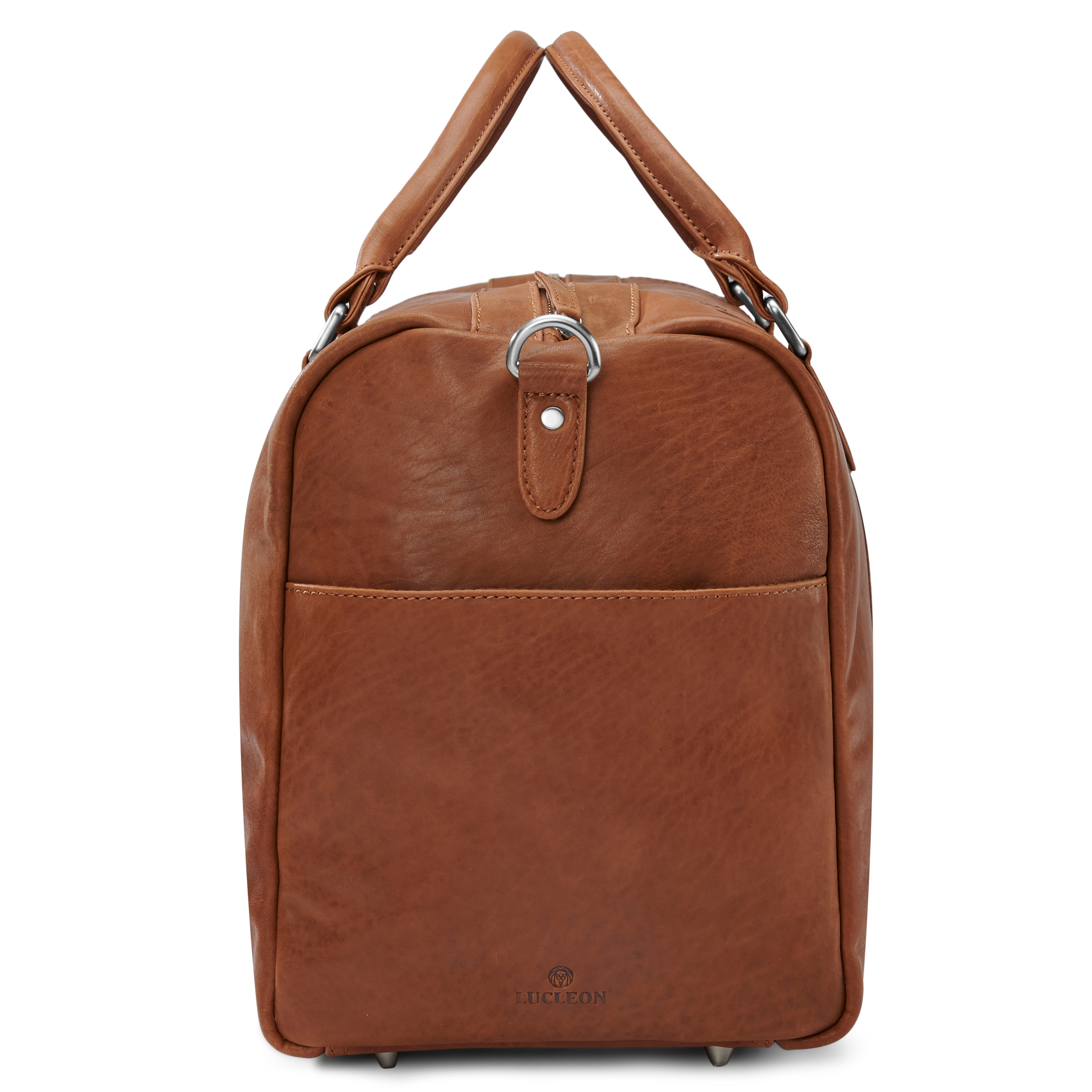 Cambodia Tan Leather Duffel Bag, Lucleon