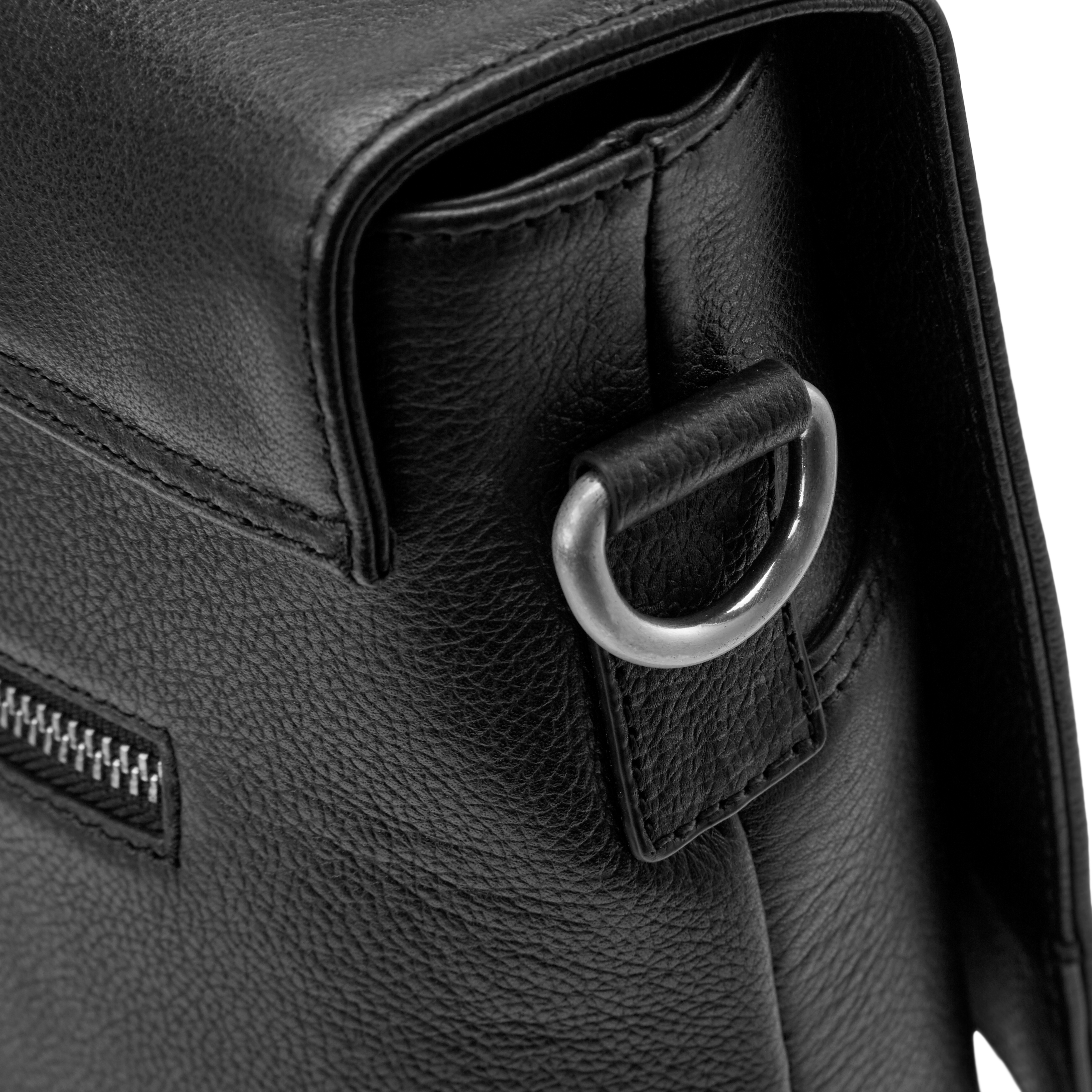 Sac messager en cuir noir Sam - 6