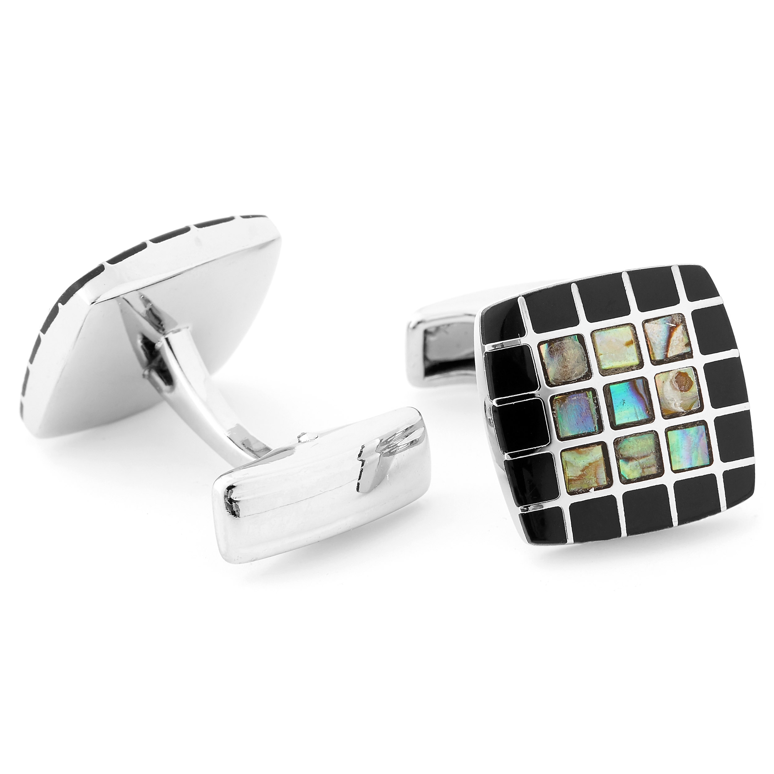 Square Silver-Tone Bold & Ornate Squares Cufflinks - 2