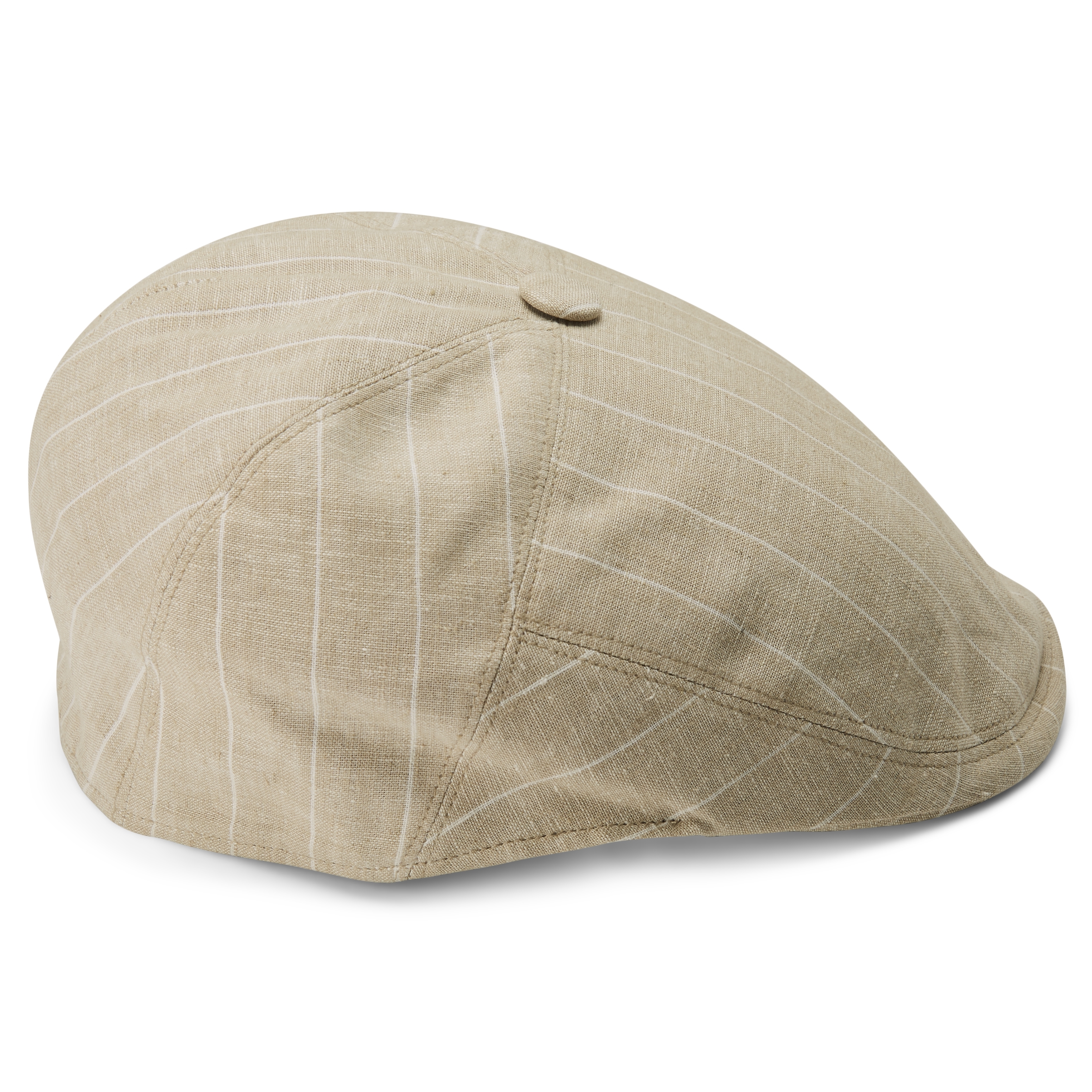 Marco Beige & White Striped Moda Flat Cap - 3