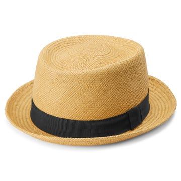 Moda | Light Beige Ecuadorian Straw Panama Hat With Black Band