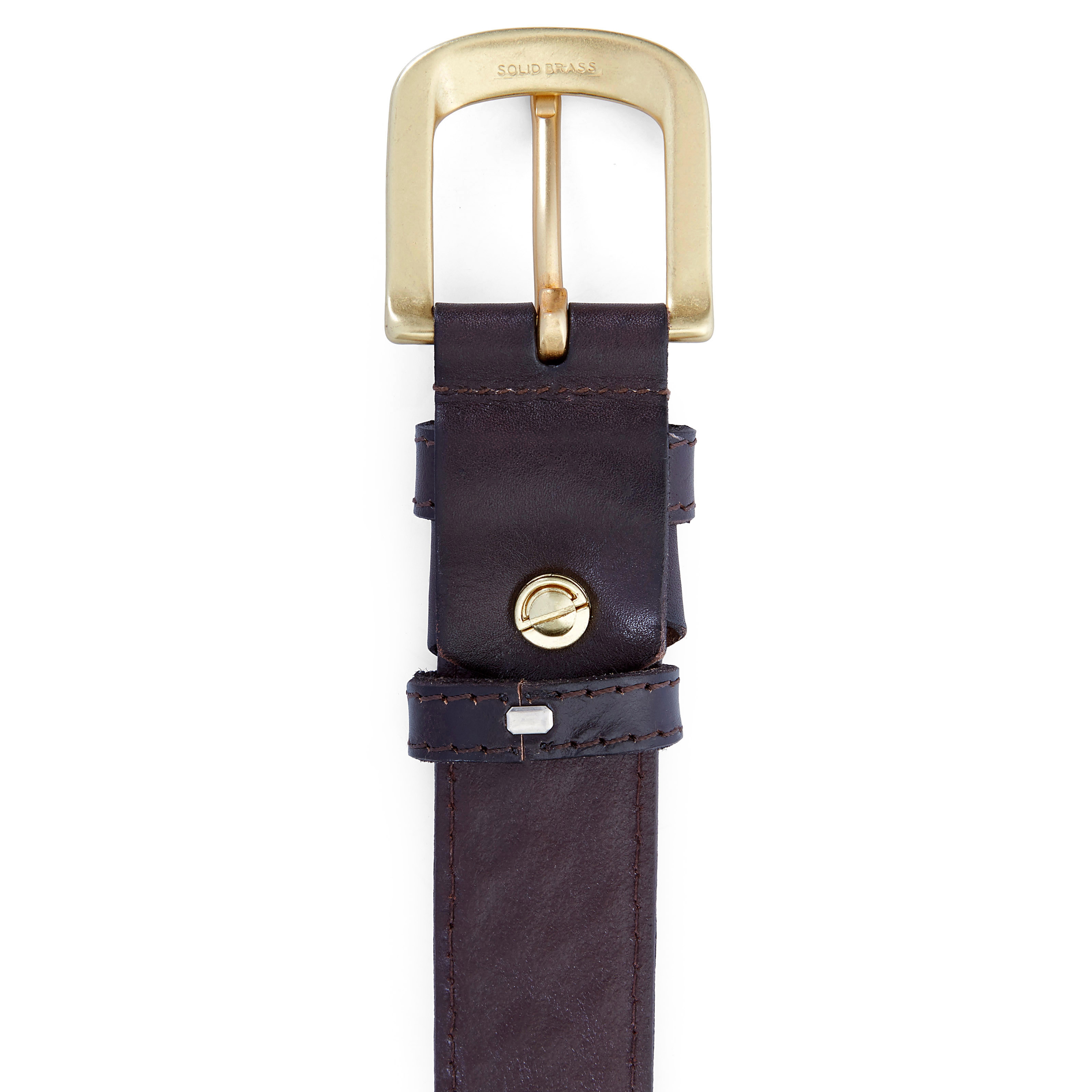 Woven Brown Leather Belt - 4