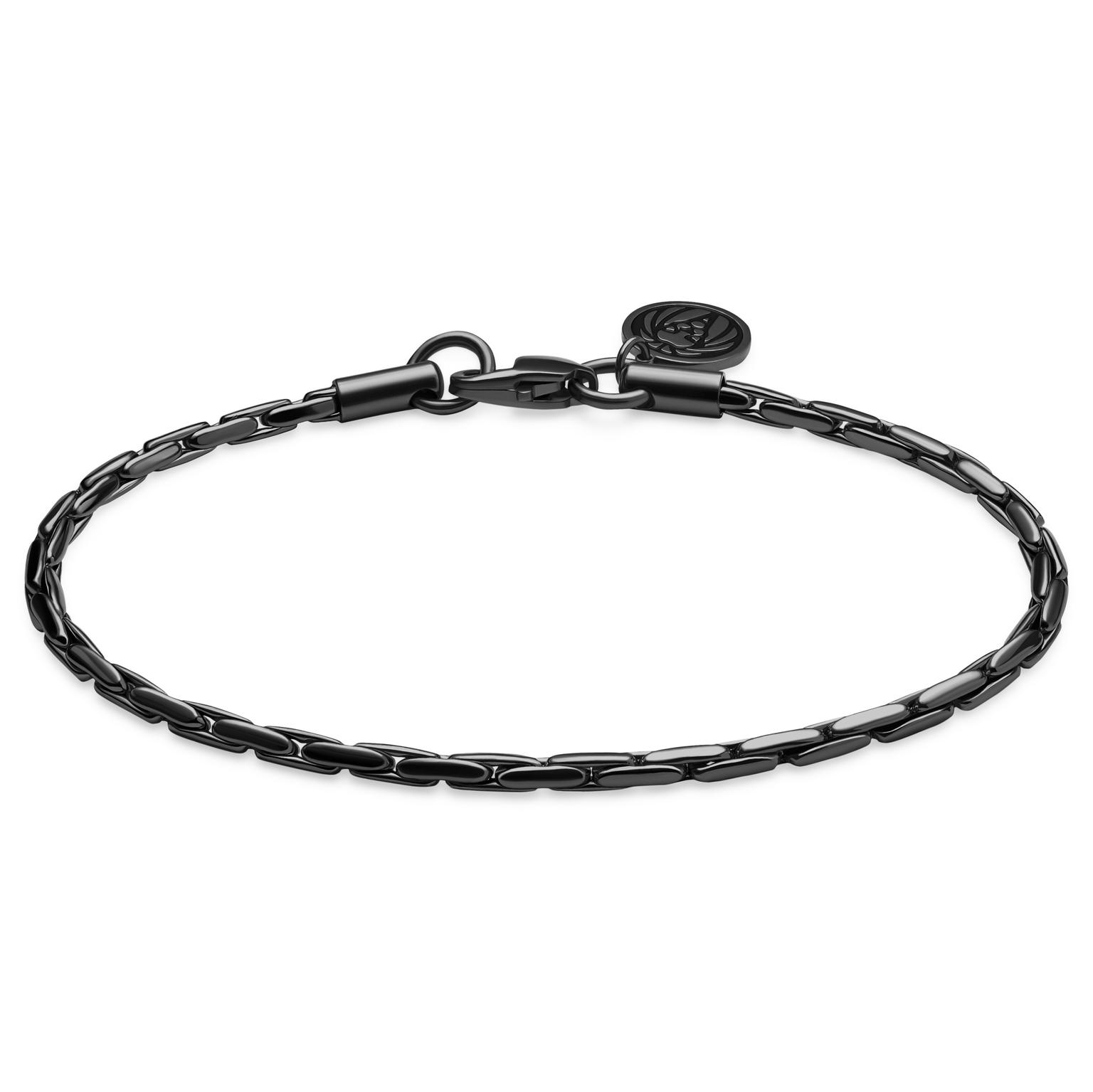 Essentials | 2 mm Metallsort Rektangulært Kjedearmbånd Essentials | 2 mm Metallsort Rektangulært Kjedearmbånd