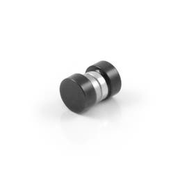 6mm Schwarzer Magnet-Ohrring