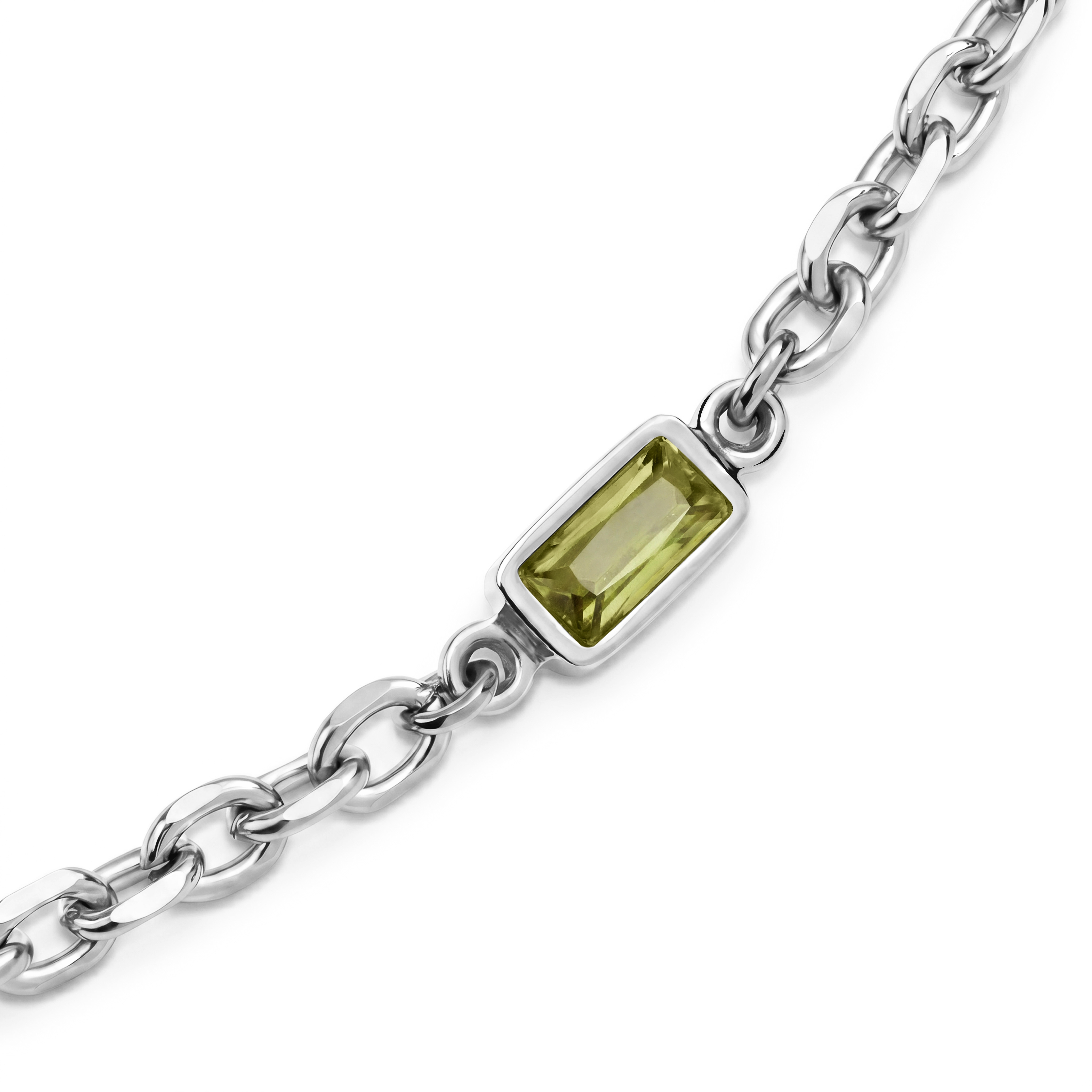 Prism | Limegrøn Krystalglas & Sølvtonet Duo Link Armbånd - 2
