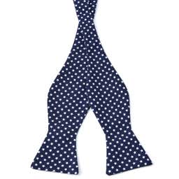 Navy Blue & White Stars Cotton Self-Tie Bow Tie