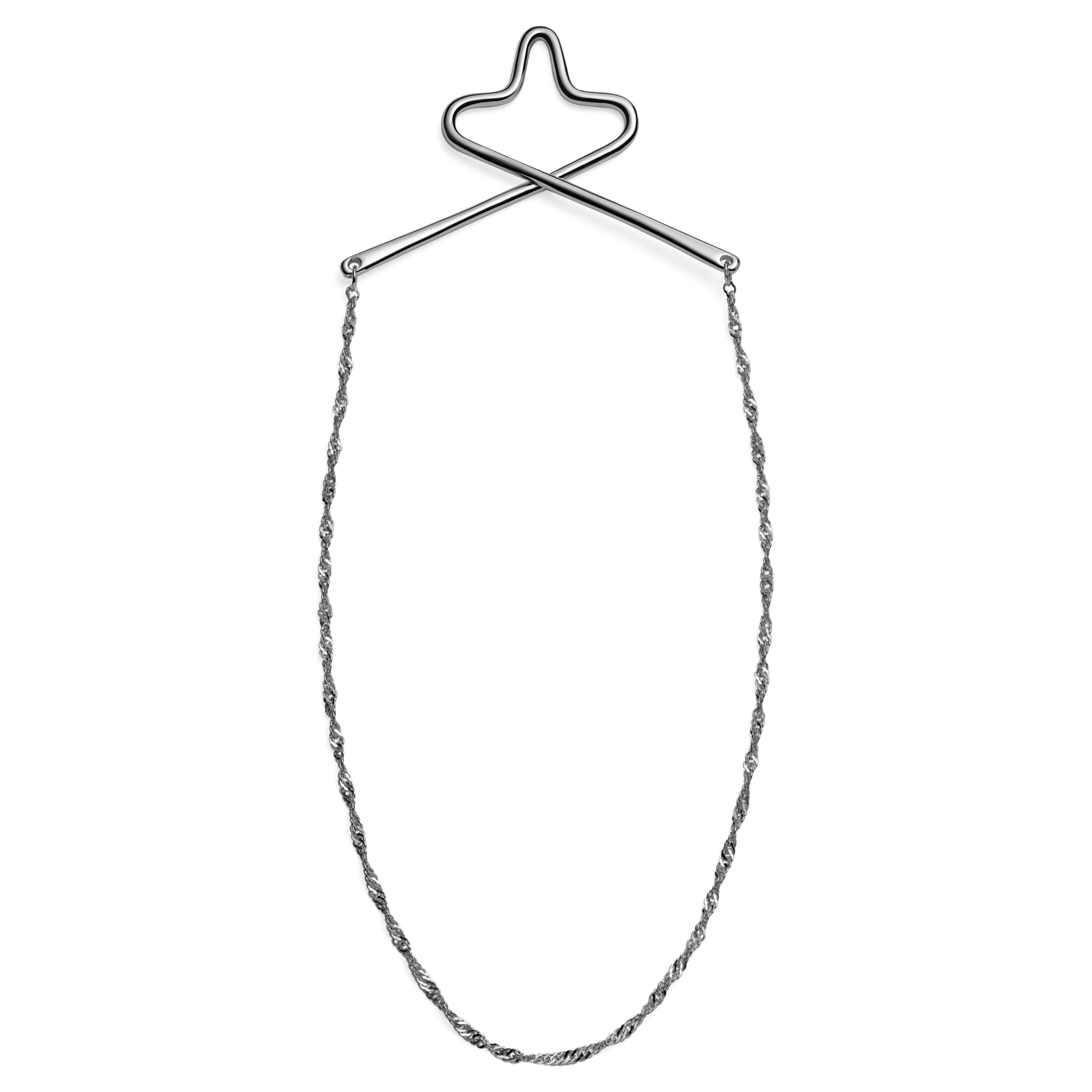 Lanț de cravată din argint 925 cu zale duble