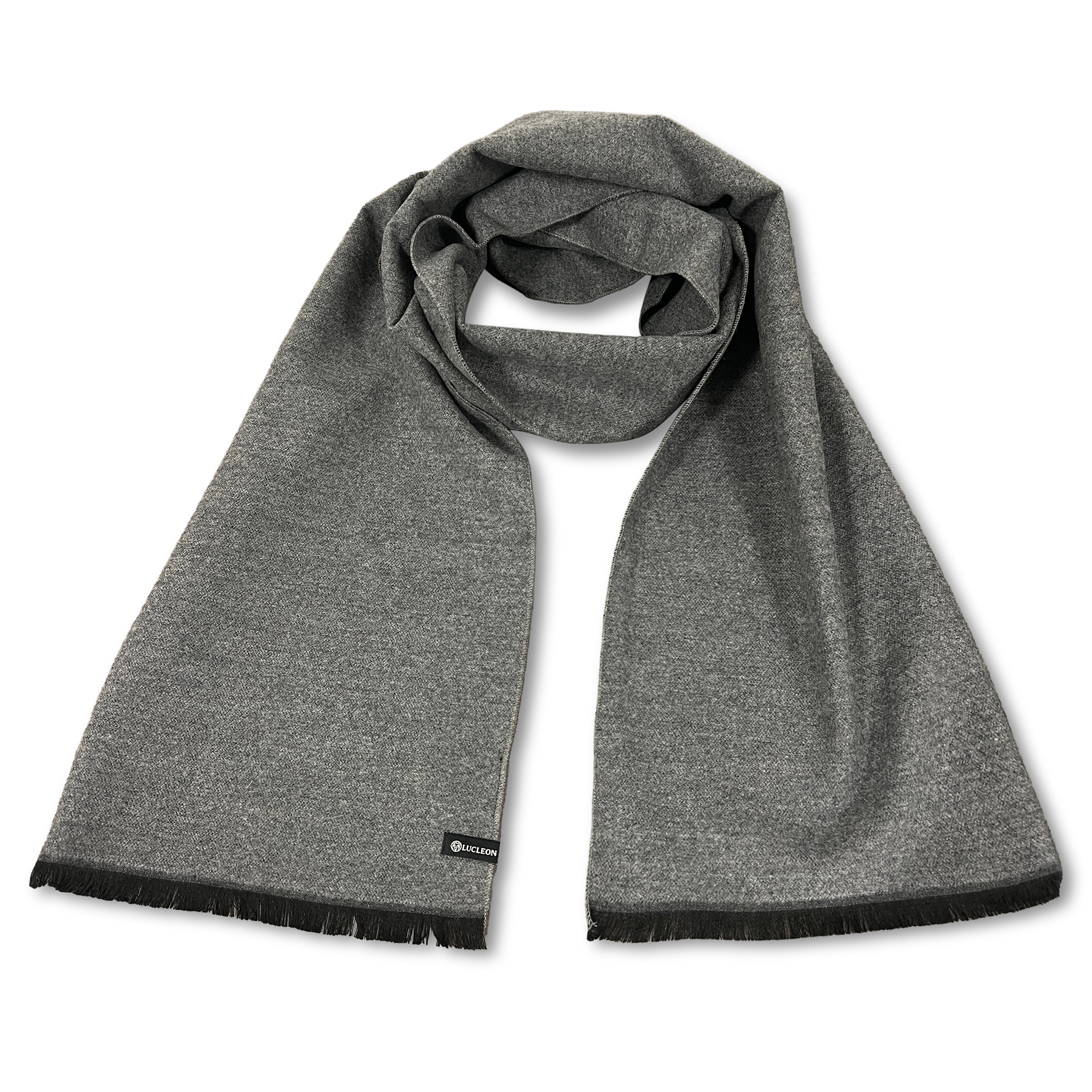 Metro | Sivý jednofarebný elegantný šál zo zmesovej tkaniny