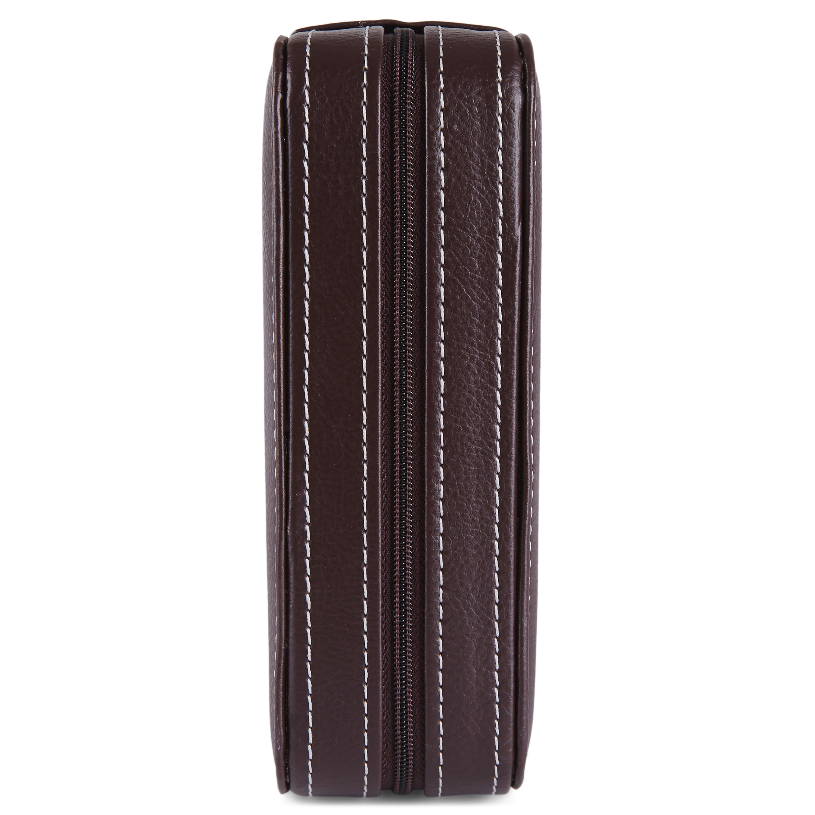 Custodia porta orologi da viaggio in ecopelle marrone scuro - 8 Orologi - 3