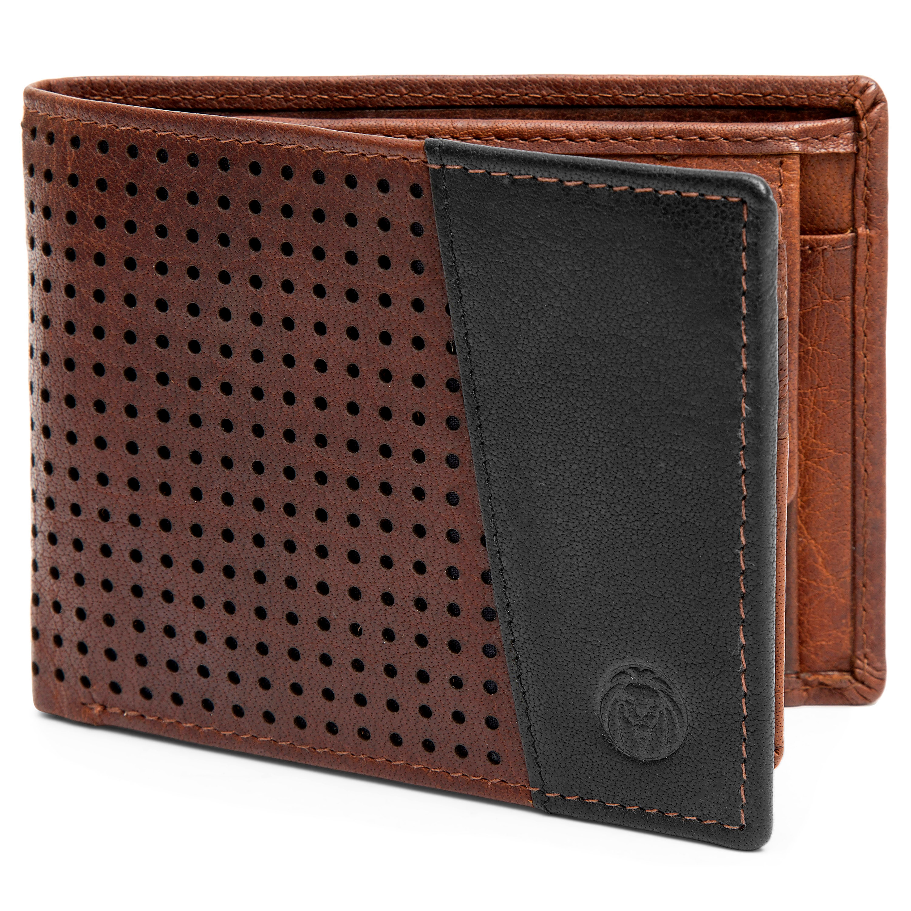 Montreal Dotty Tan & Black RFID Leather Wallet - 1