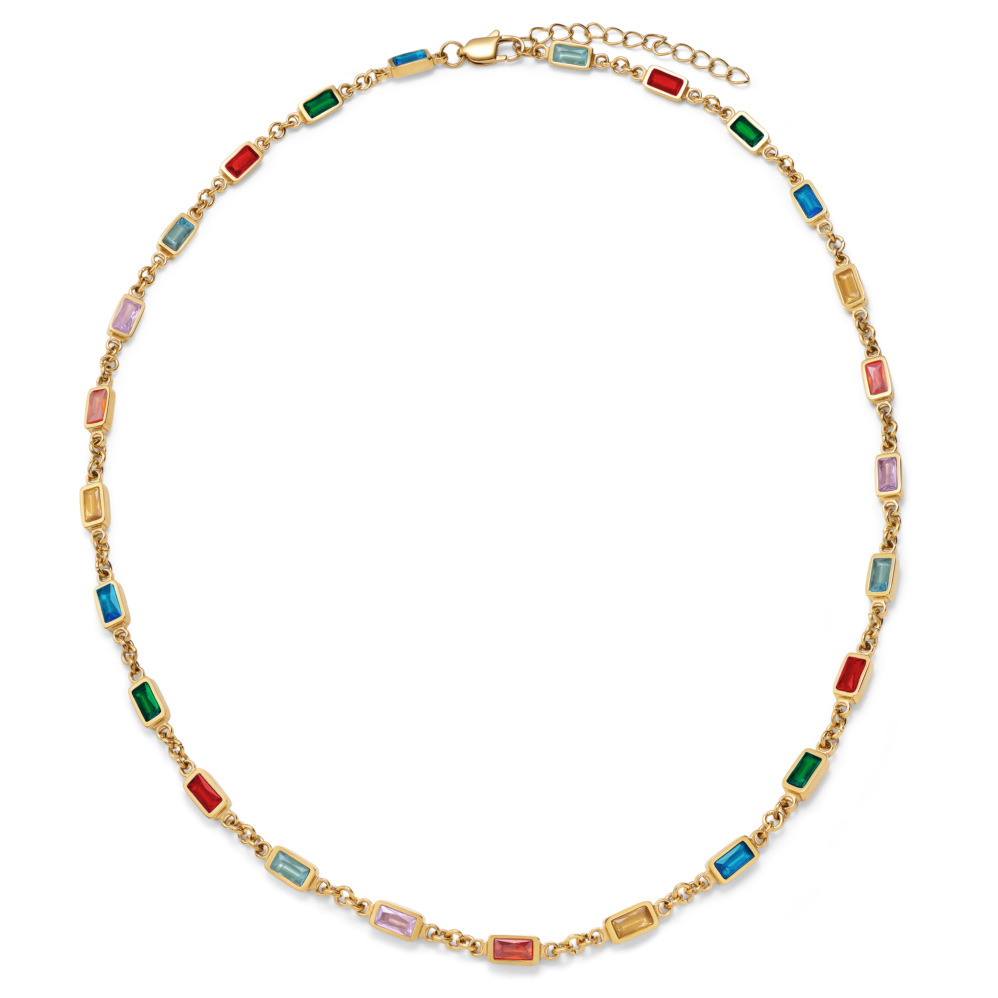 Prism | Verižica v zlatem tonu z večbarvnimi steklenimi kristali - 4