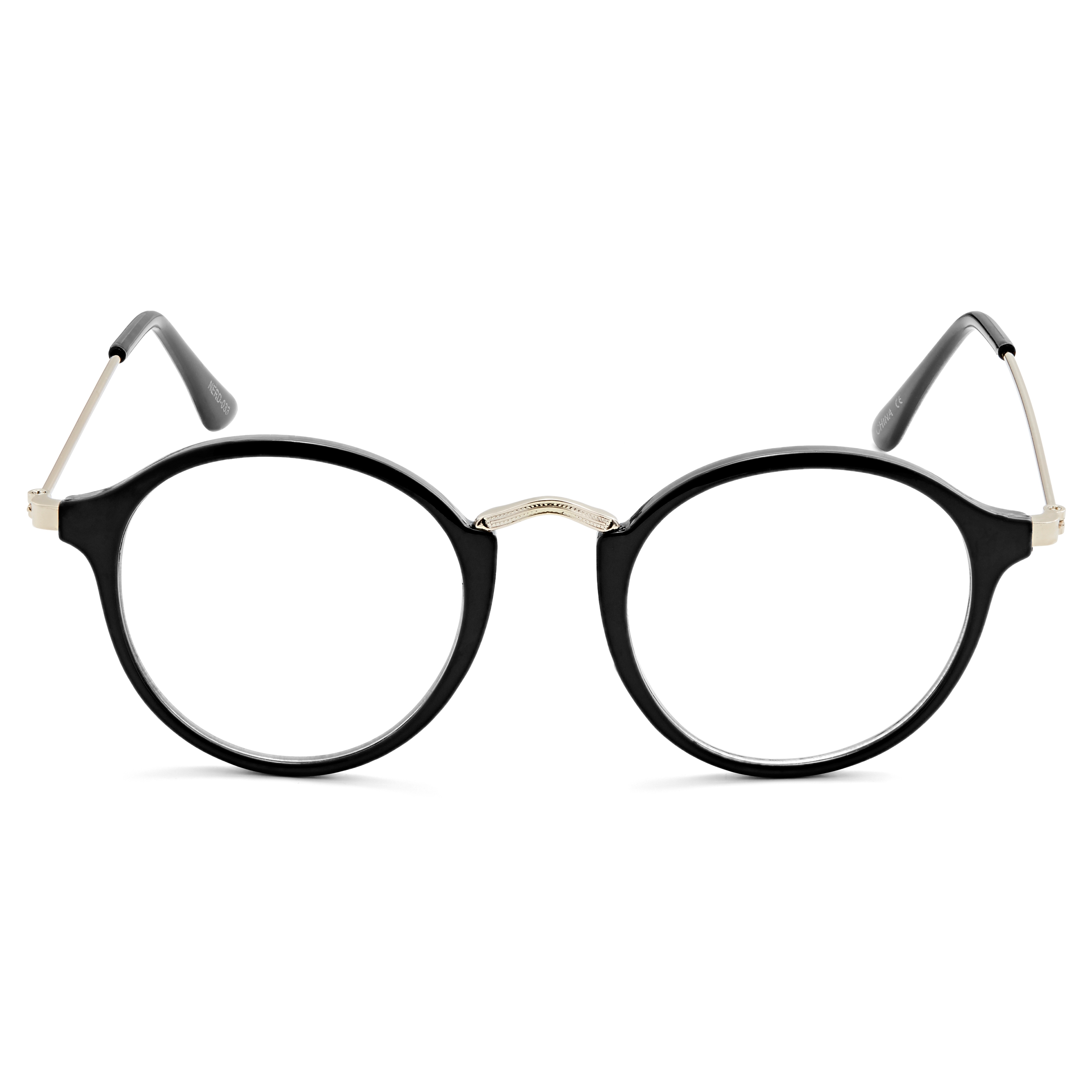 Μαύρα & Χρυσαφί Γυαλιά με Διάφανους Φακούς The Scholar - 1