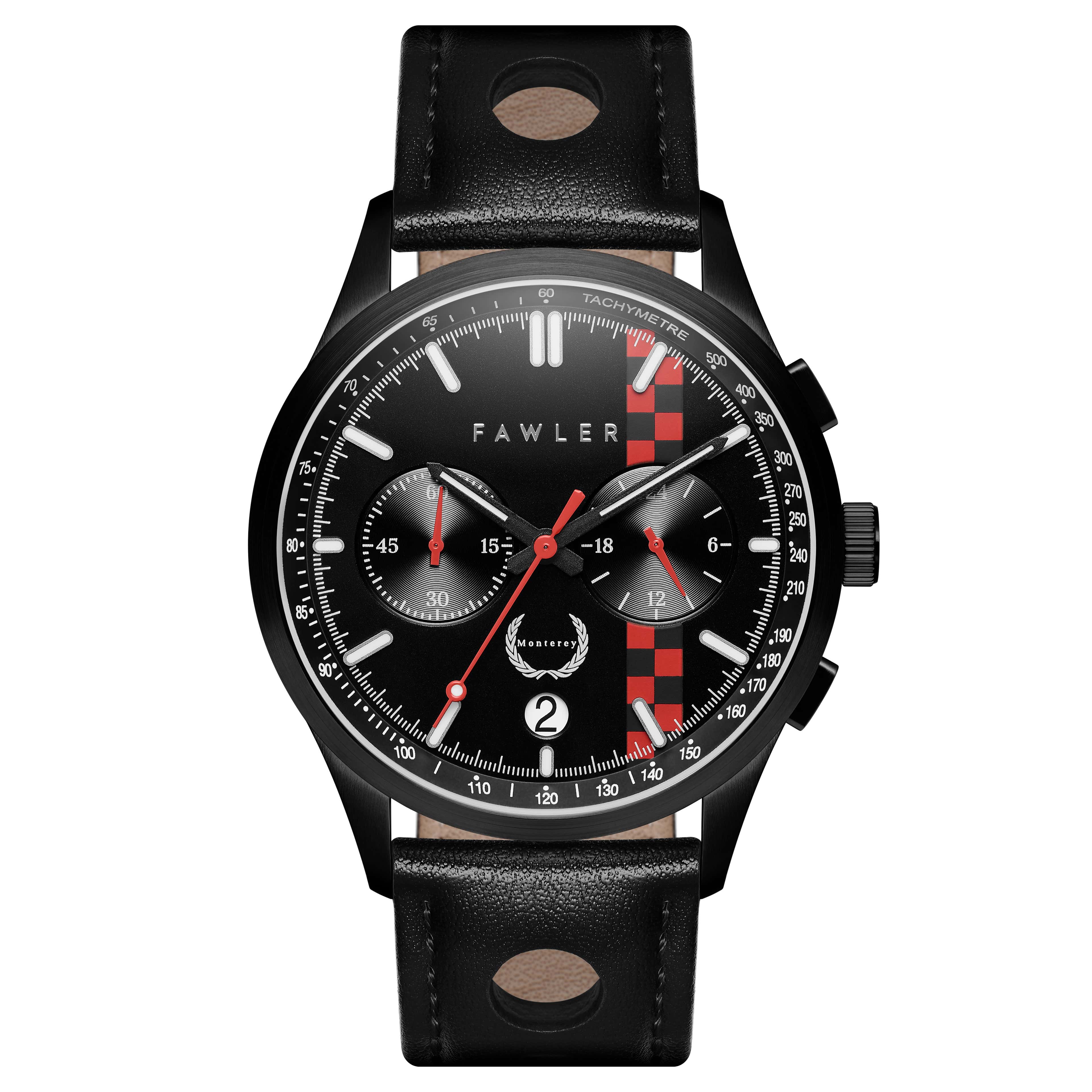 Monterey | Limitovaná edícia - Závodné hodinky v čiernej farbe 