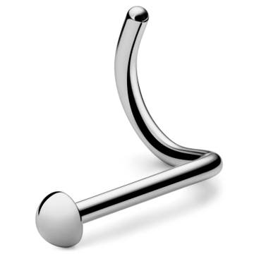 6 mm Silberfarbene Spiral-Schraube für die Nase aus Chirurgenstahl mit Kuppelspitze 6 mm Silberfarbene Spiral-Schraube für die Nase aus Chirurgenstahl mit Kuppelspitze